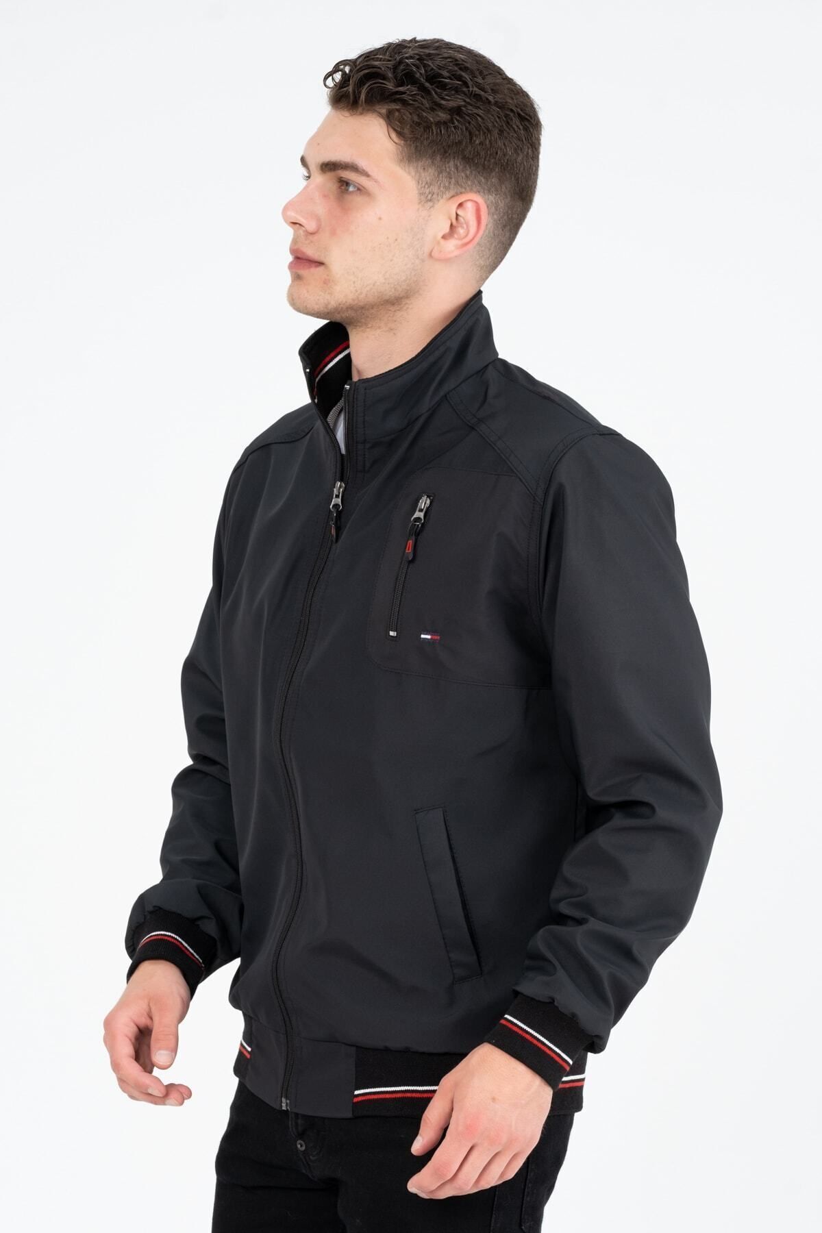 Marjinal City  Siyah Içi Gömlek Astarlı Su Ve Rüzgar Geçirmez Mevsimlik Erkek Mont - Görsel 3