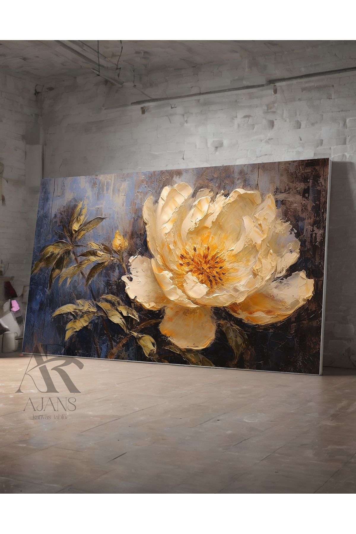 AR AJANS KANVAS TABLO Pictură Decorativă Pe Pânză Cu Detalii Magnolia Gold - 20 x 30
