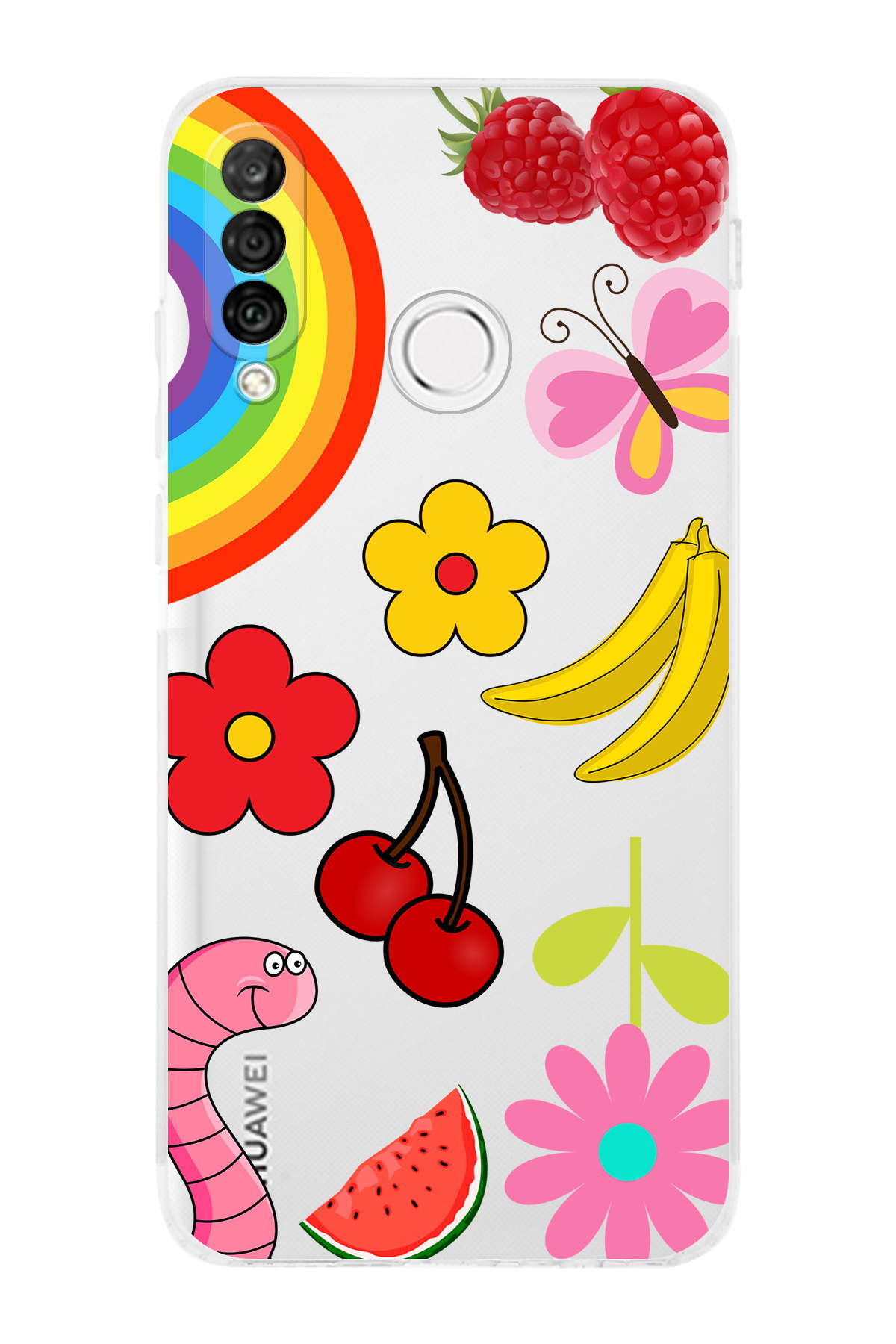 Huawei P30 Lite ile Uyumlu Water Color 5  Kamera Korumalı Şeffaf  Kılıf