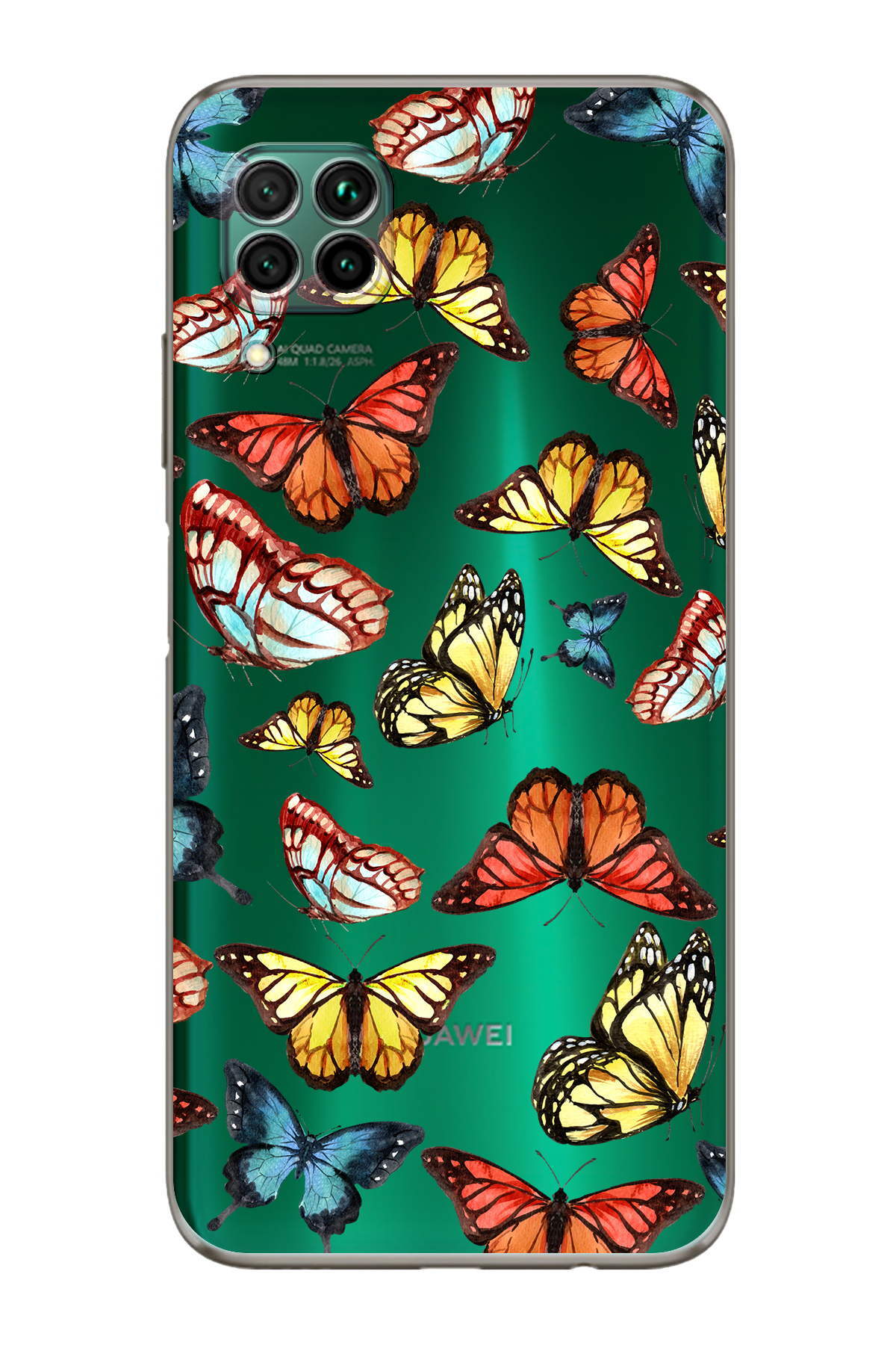 Huawei P40 Lite ile Uyumlu Water Color 2  Kamera Korumalı Şeffaf  Kılıf