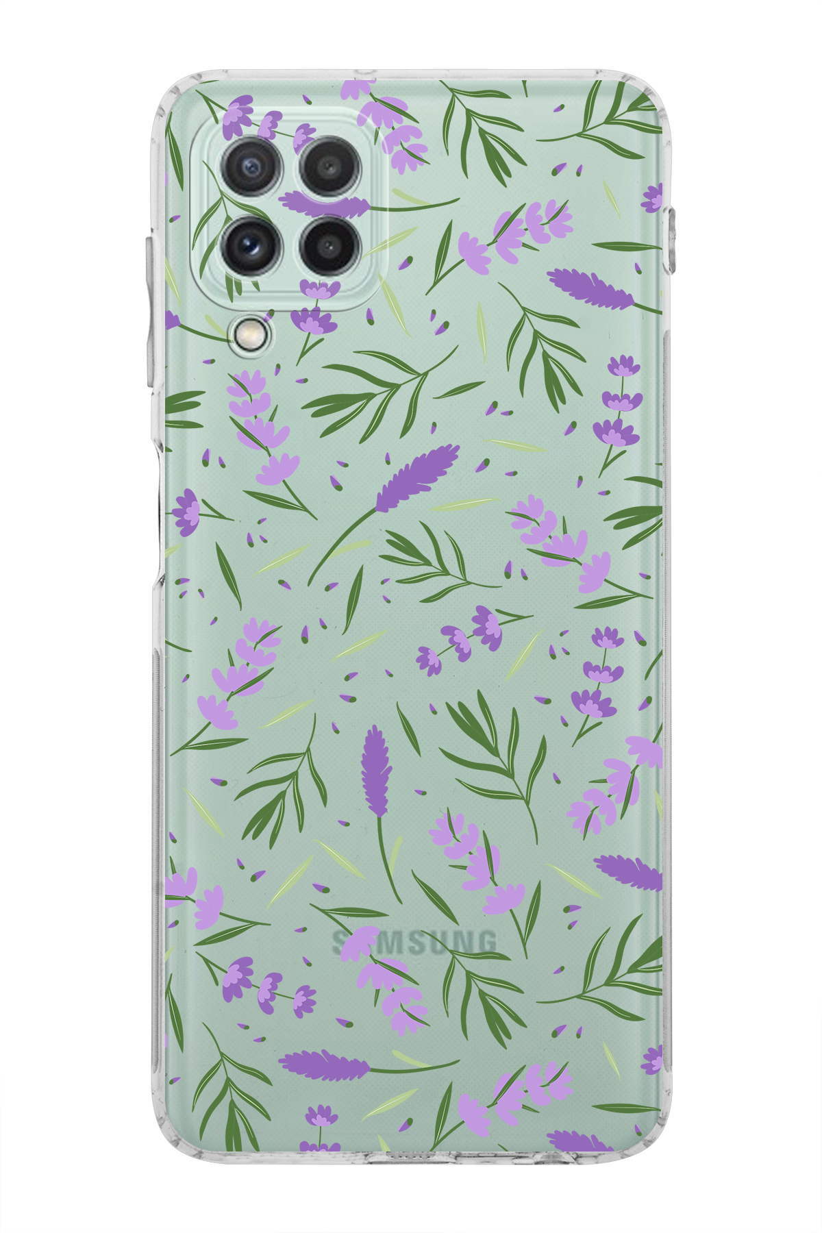 Samsung Galaxy A22 ile Uyumlu Water Color 3  Kamera Korumalı Şeffaf  Kılıf