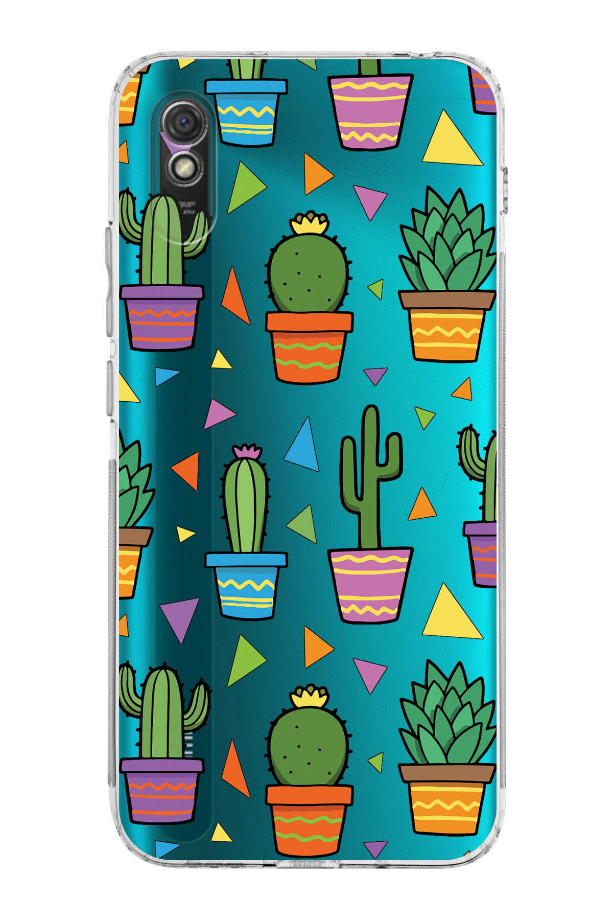 Xiaomi Redmi 9A ile Uyumlu Water Color 4  Kamera Korumalı Şeffaf  Kılıf