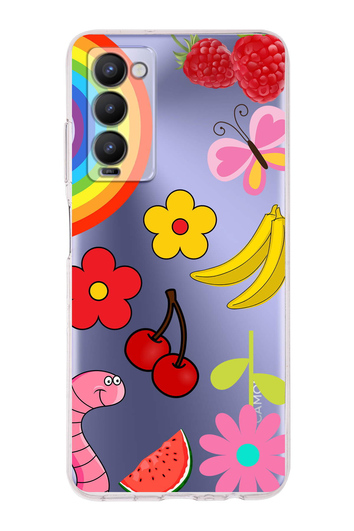 Tecno Camon 18 ile Uyumlu Water Color 5  Kamera Korumalı Şeffaf  Kılıf