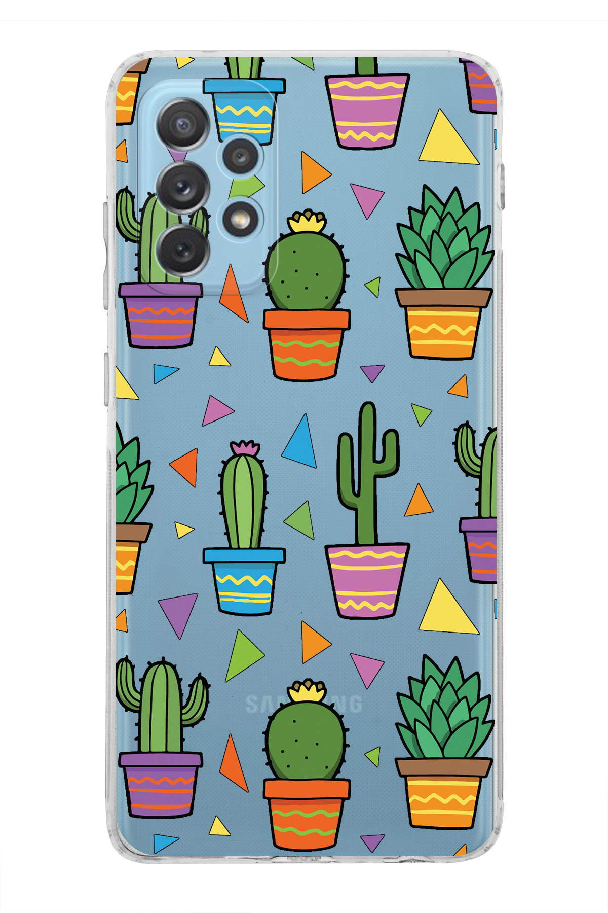 Samsung Galaxy A53 ile Uyumlu Water Color 4  Kamera Korumalı Şeffaf  Kılıf