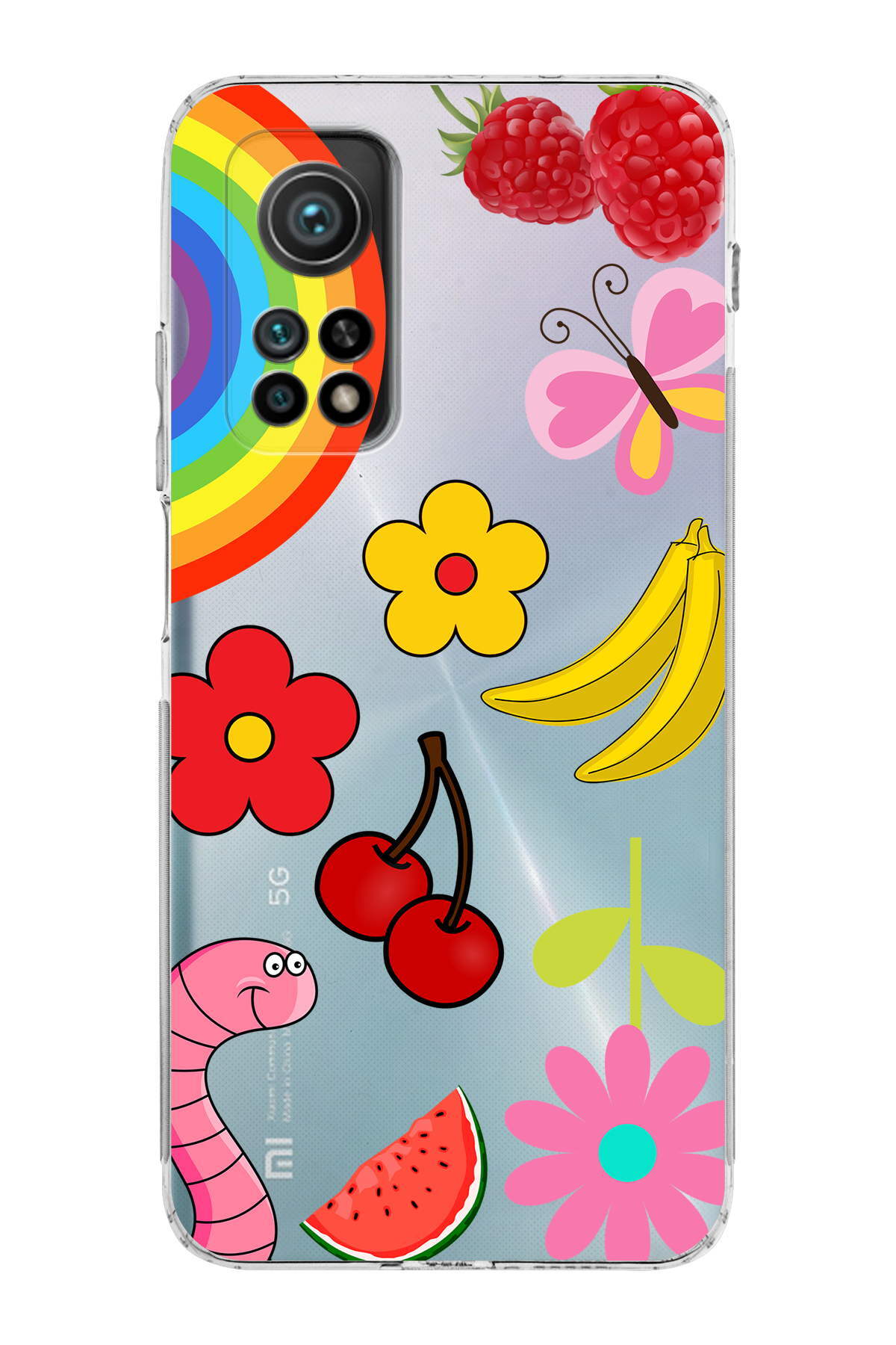 Xiaomi Mi 10 T ile Uyumlu Water Color 5  Kamera Korumalı Şeffaf  Kılıf