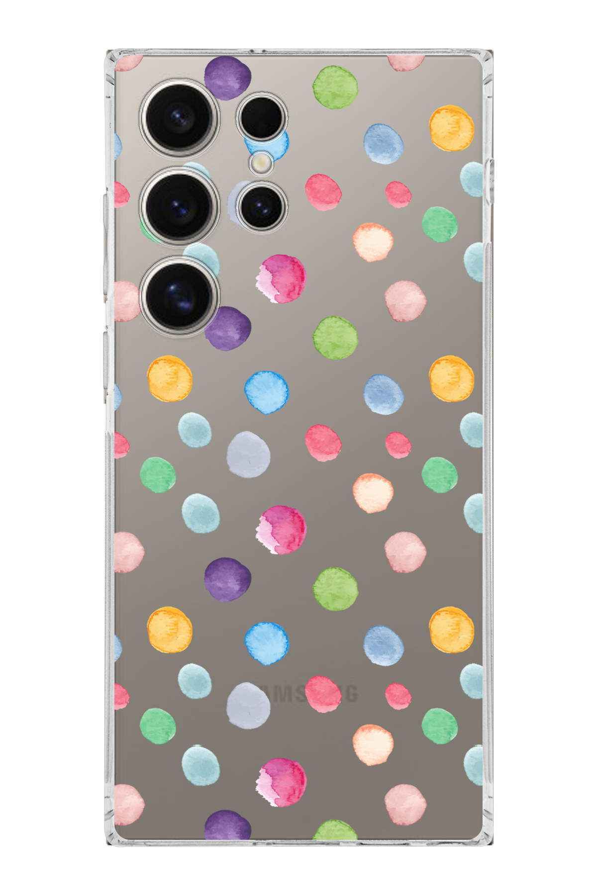 Samsung Galaxy S24 Ultra ile Uyumlu Water Color 6  Kamera Korumalı Şeffaf  Kılıf