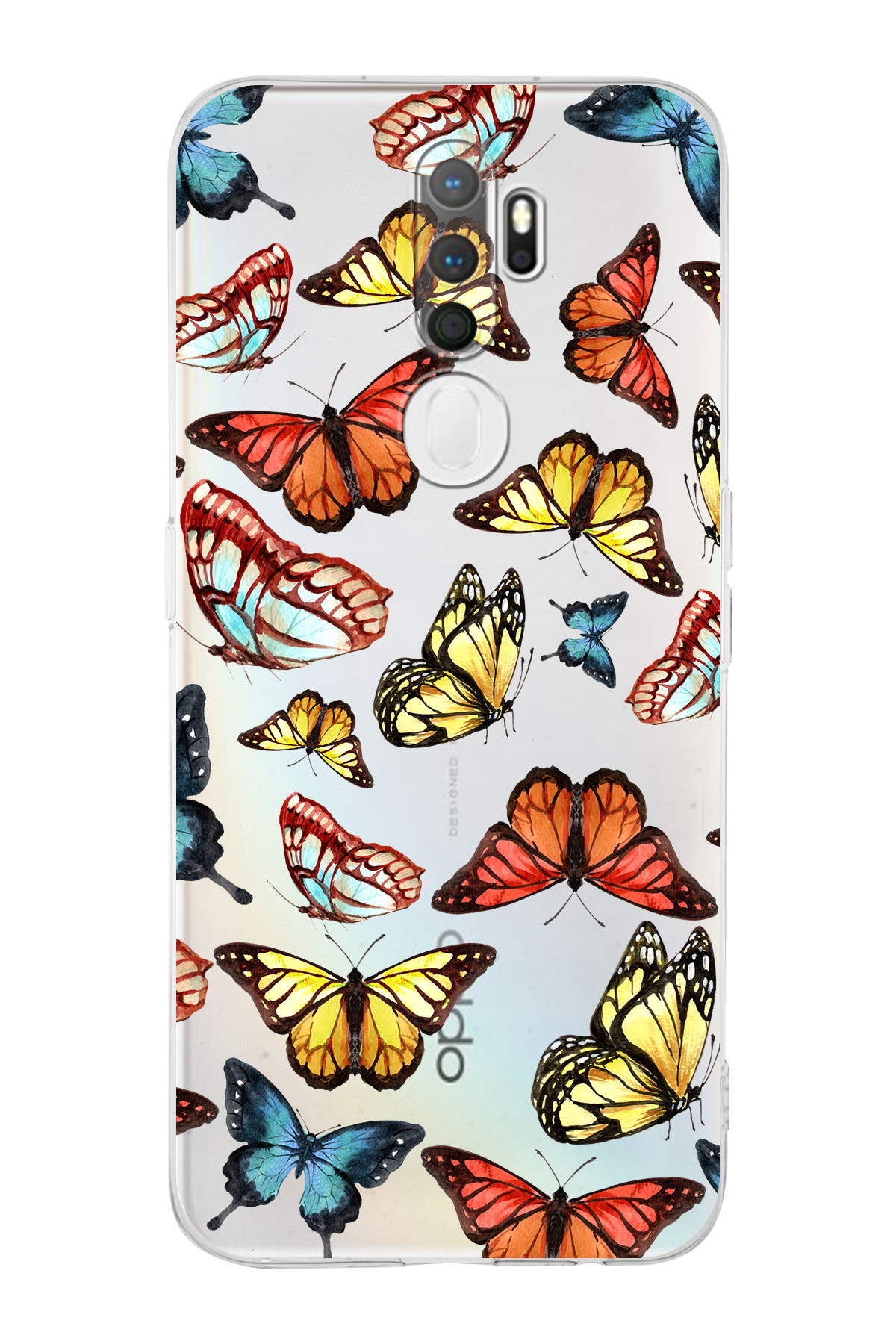 Oppo A5 2020 ile Uyumlu Water Color 2  Kamera Korumalı Şeffaf  Kılıf