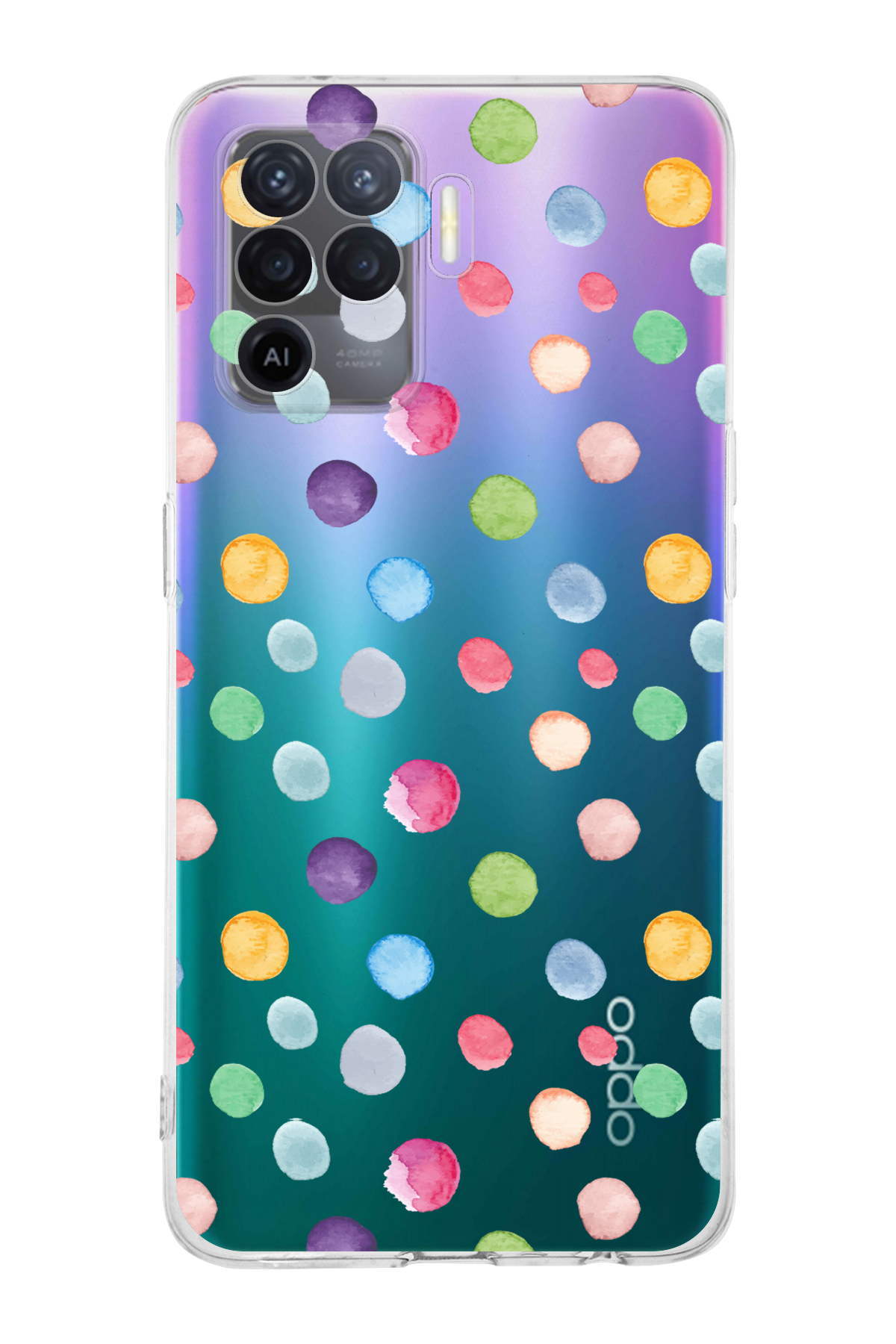 Oppo Reno 5 Lite ile Uyumlu Water Color 6  Kamera Korumalı Şeffaf  Kılıf