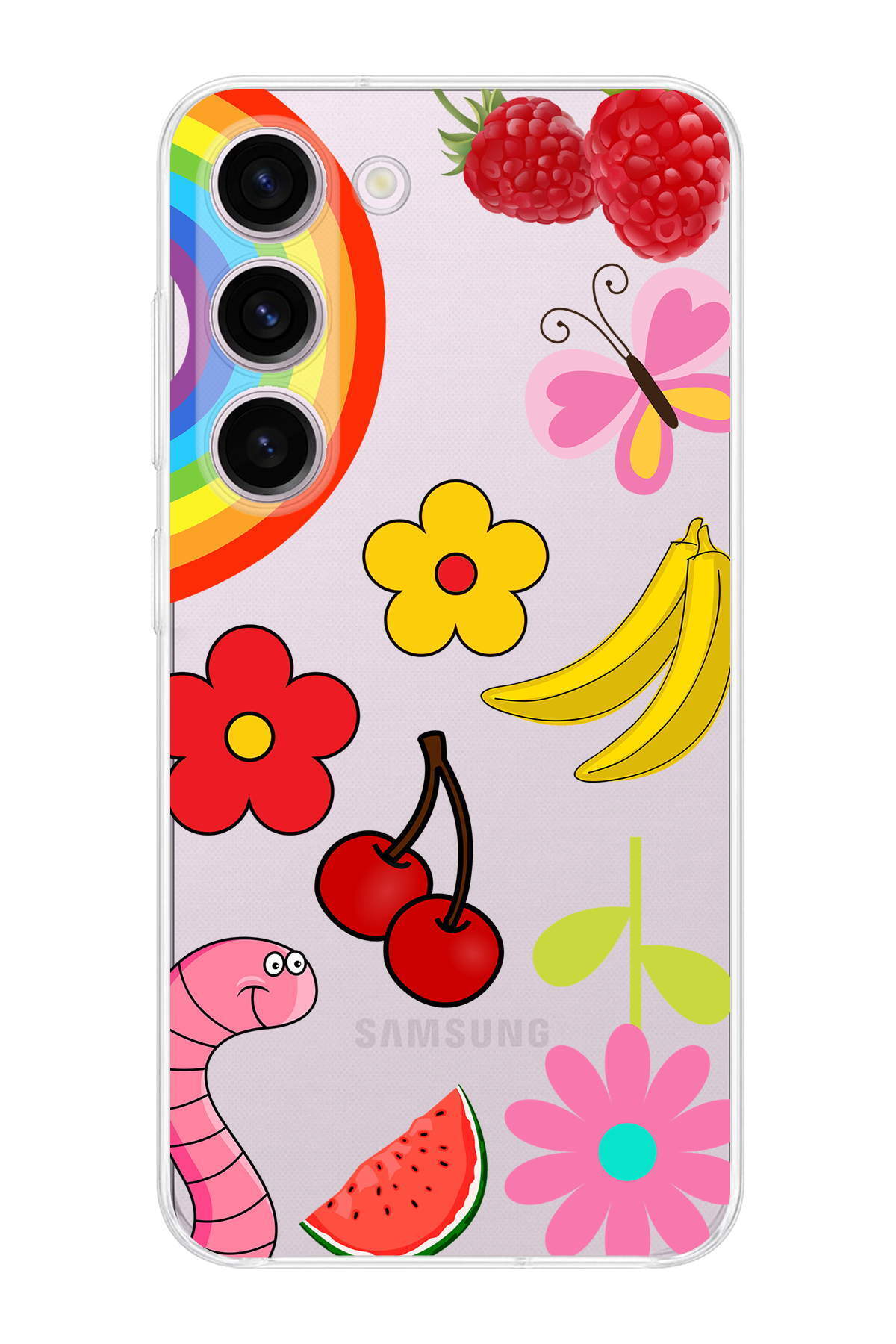 Samsung Galaxy S23 Plus ile Uyumlu Water Color 5  Kamera Korumalı Şeffaf  Kılıf