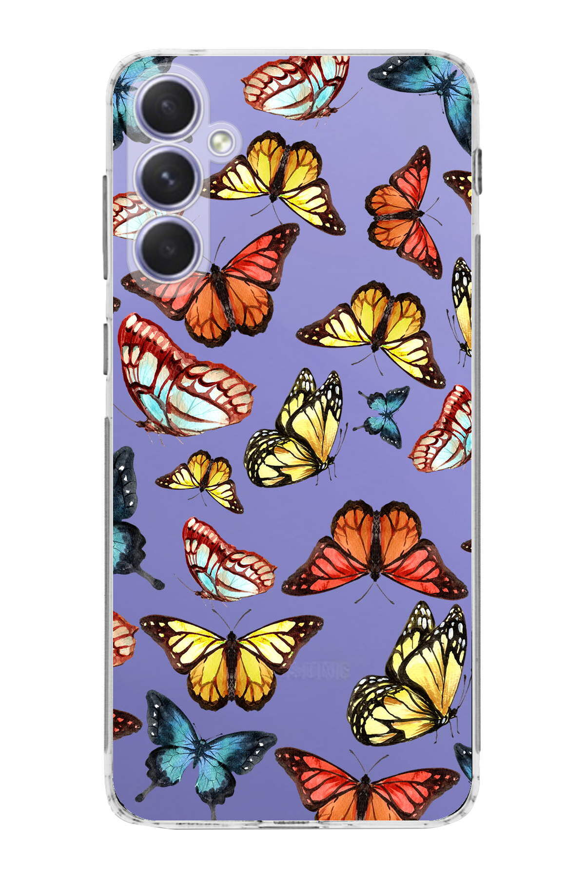 Samsung Galaxy A54 ile Uyumlu Water Color 2  Kamera Korumalı Şeffaf  Kılıf