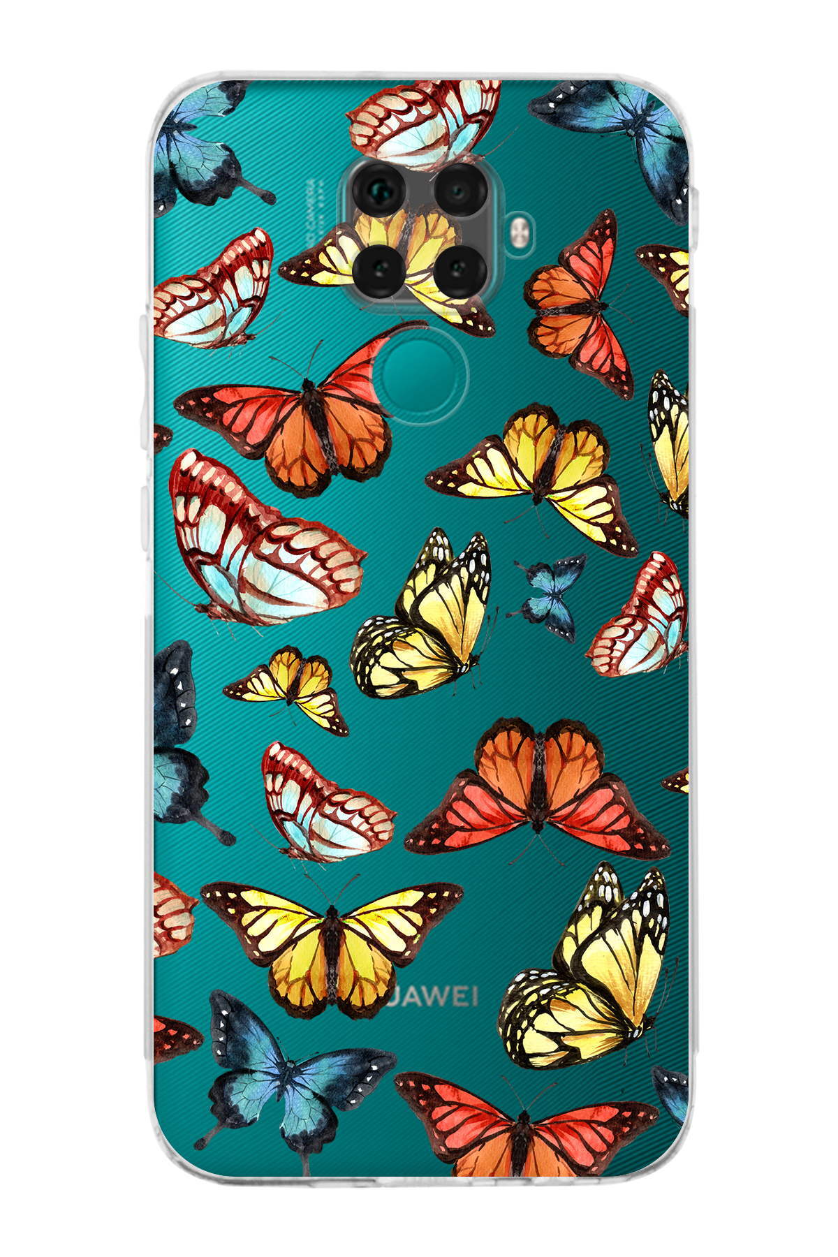 Huawei Mate 30 Lite ile Uyumlu Water Color 2  Kamera Korumalı Şeffaf  Kılıf