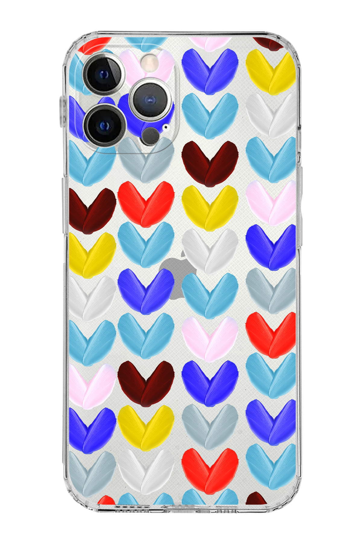 iPhone 12 Pro ile Uyumlu Water Color 1  Kamera Korumalı Şeffaf  Kılıf