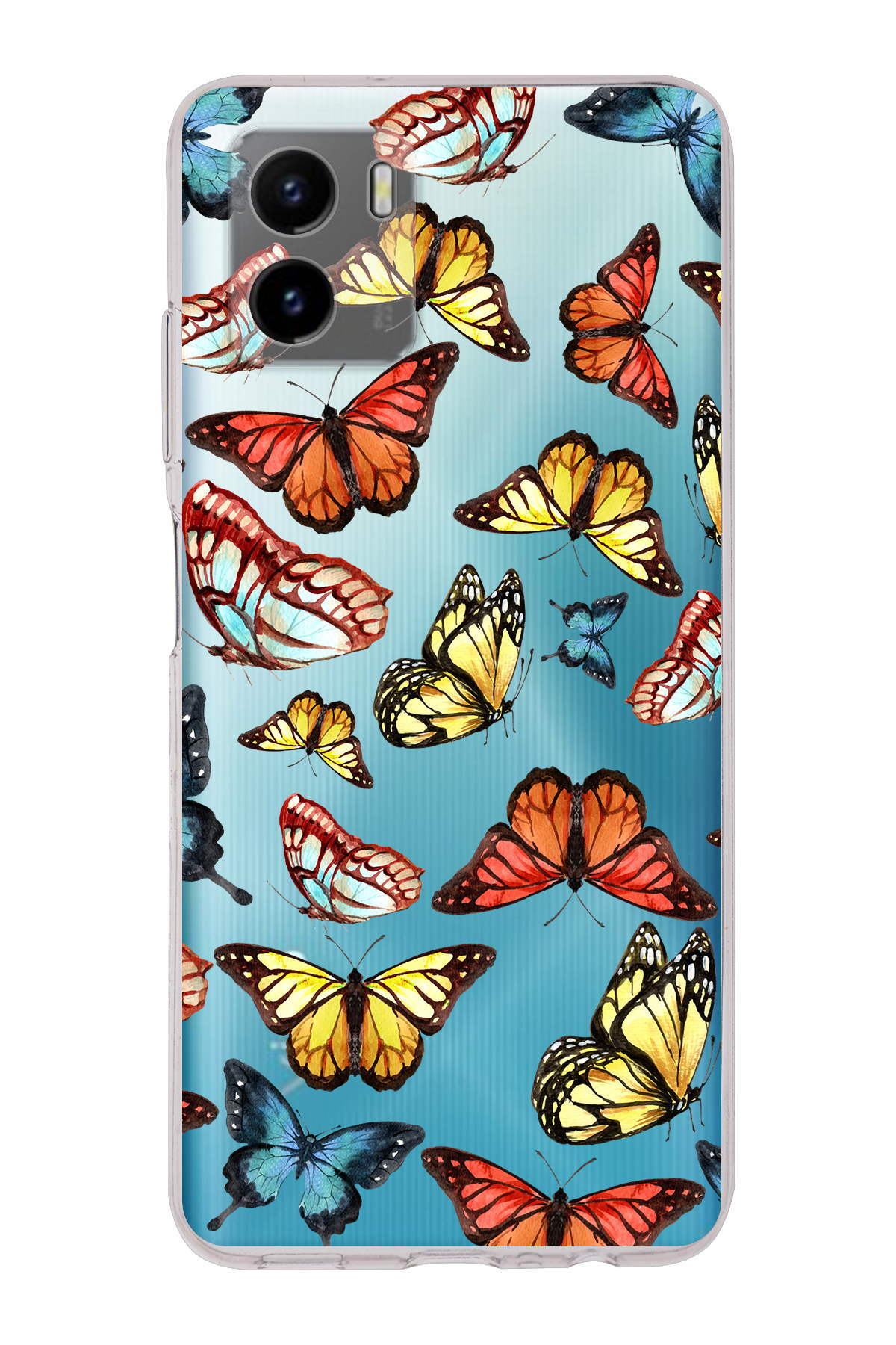 Vivo Y15S ile Uyumlu Water Color 2  Kamera Korumalı Şeffaf  Kılıf