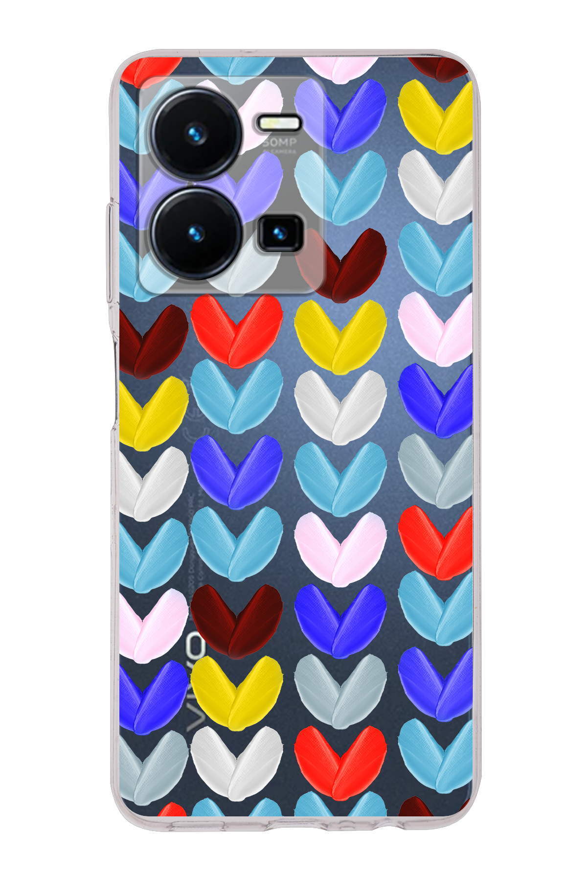 Vivo Y22s ile Uyumlu Water Color 1  Kamera Korumalı Şeffaf  Kılıf