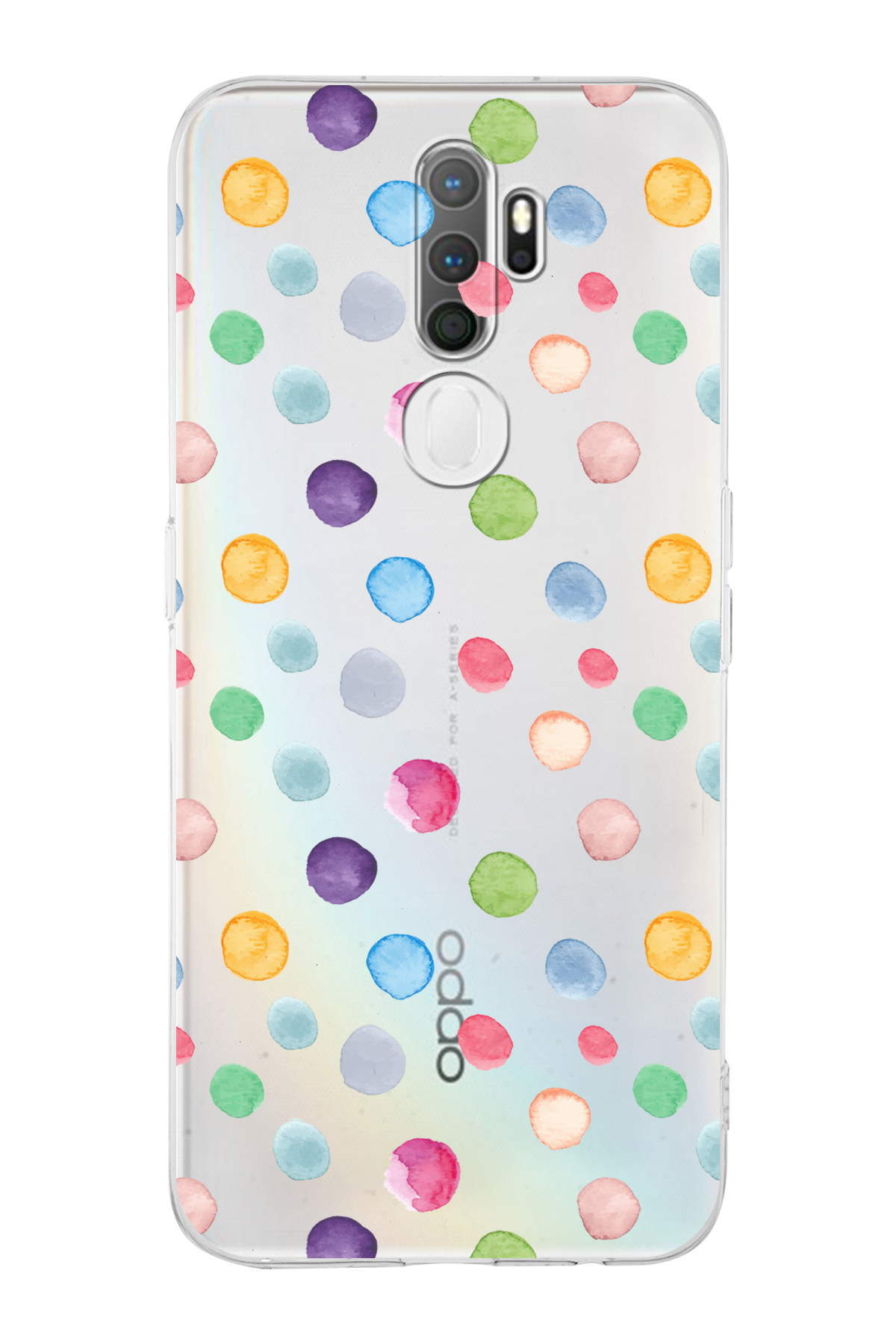 Oppo A5 2020 ile Uyumlu Water Color 6  Kamera Korumalı Şeffaf  Kılıf