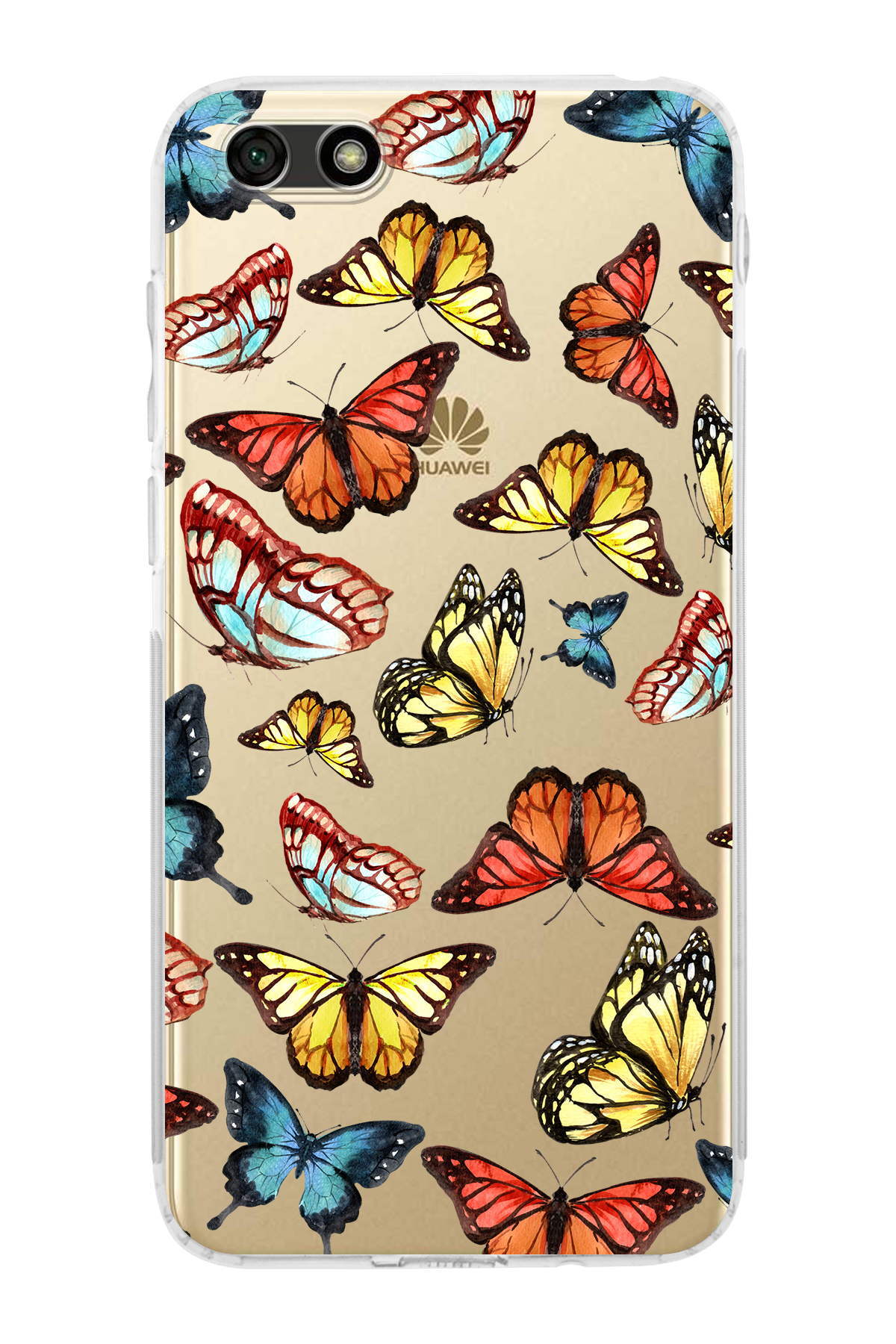 Huawei Y5 2018 ile Uyumlu Water Color 2  Kamera Korumalı Şeffaf  Kılıf