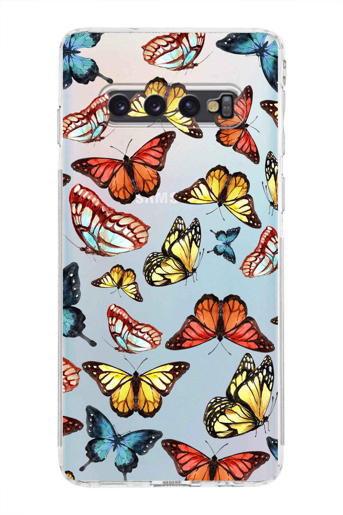 Samsung Galaxy S10 ile Uyumlu Water Color 2  Kamera Korumalı Şeffaf  Kılıf