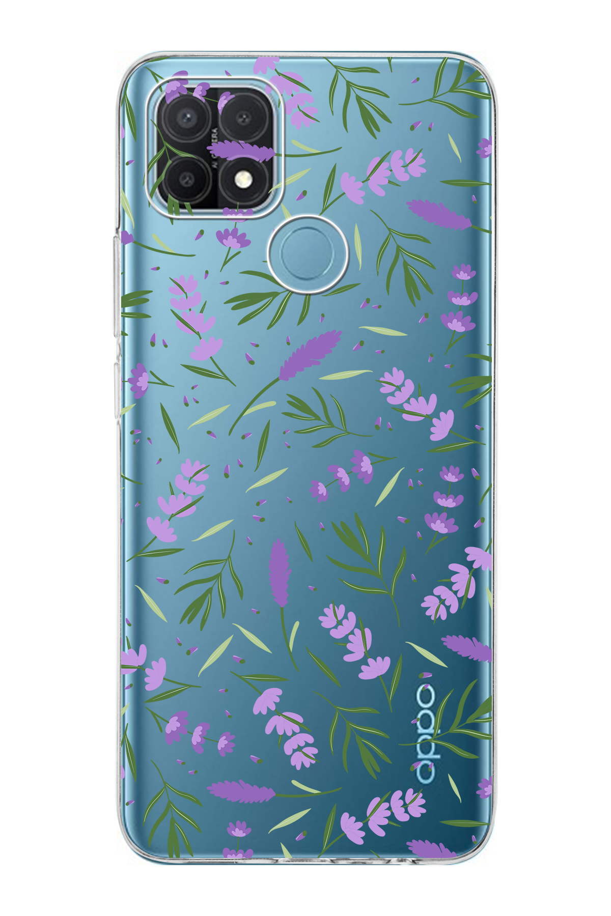 Oppo A15 ile Uyumlu Water Color 3  Kamera Korumalı Şeffaf  Kılıf