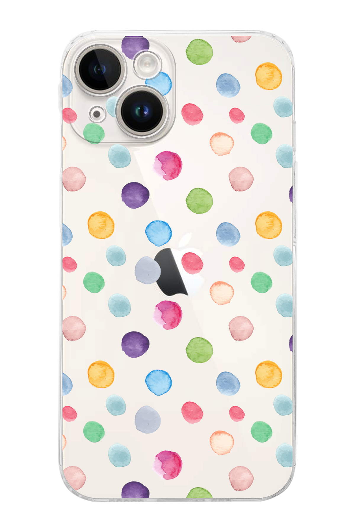 iPhone 14 Plus ile Uyumlu Water Color 6  Kamera Korumalı Şeffaf  Kılıf