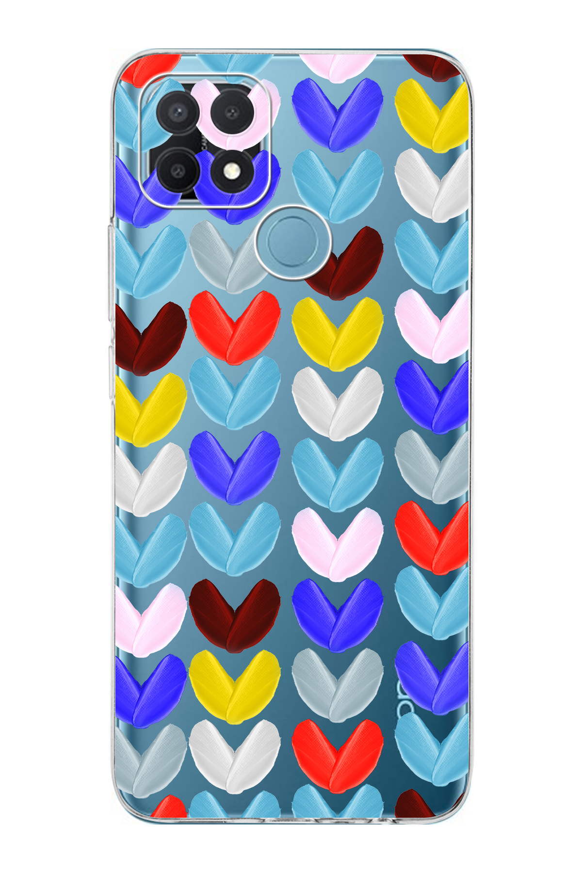 Oppo A15S ile Uyumlu Water Color 1  Kamera Korumalı Şeffaf  Kılıf