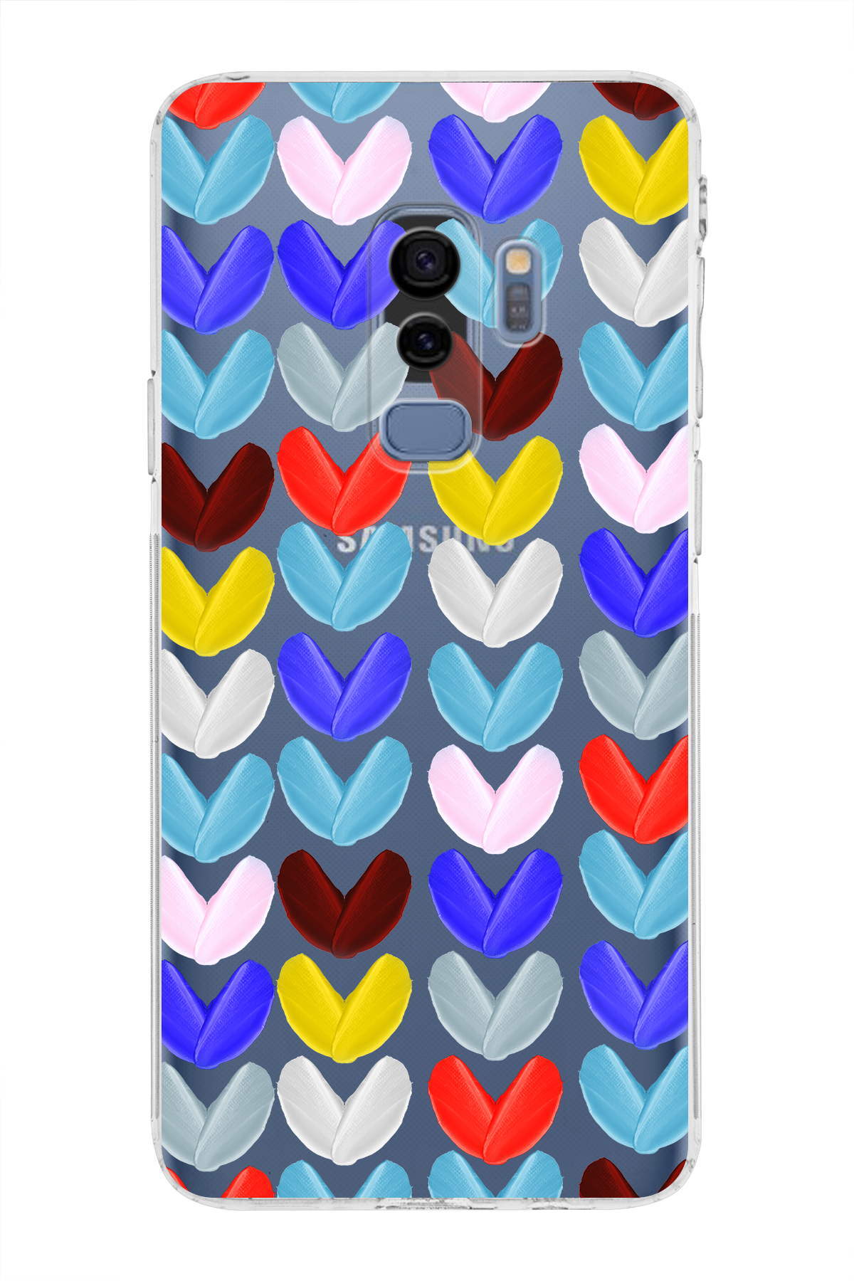 Samsung Galaxy S9 Plus ile Uyumlu Water Color 1  Kamera Korumalı Şeffaf  Kılıf