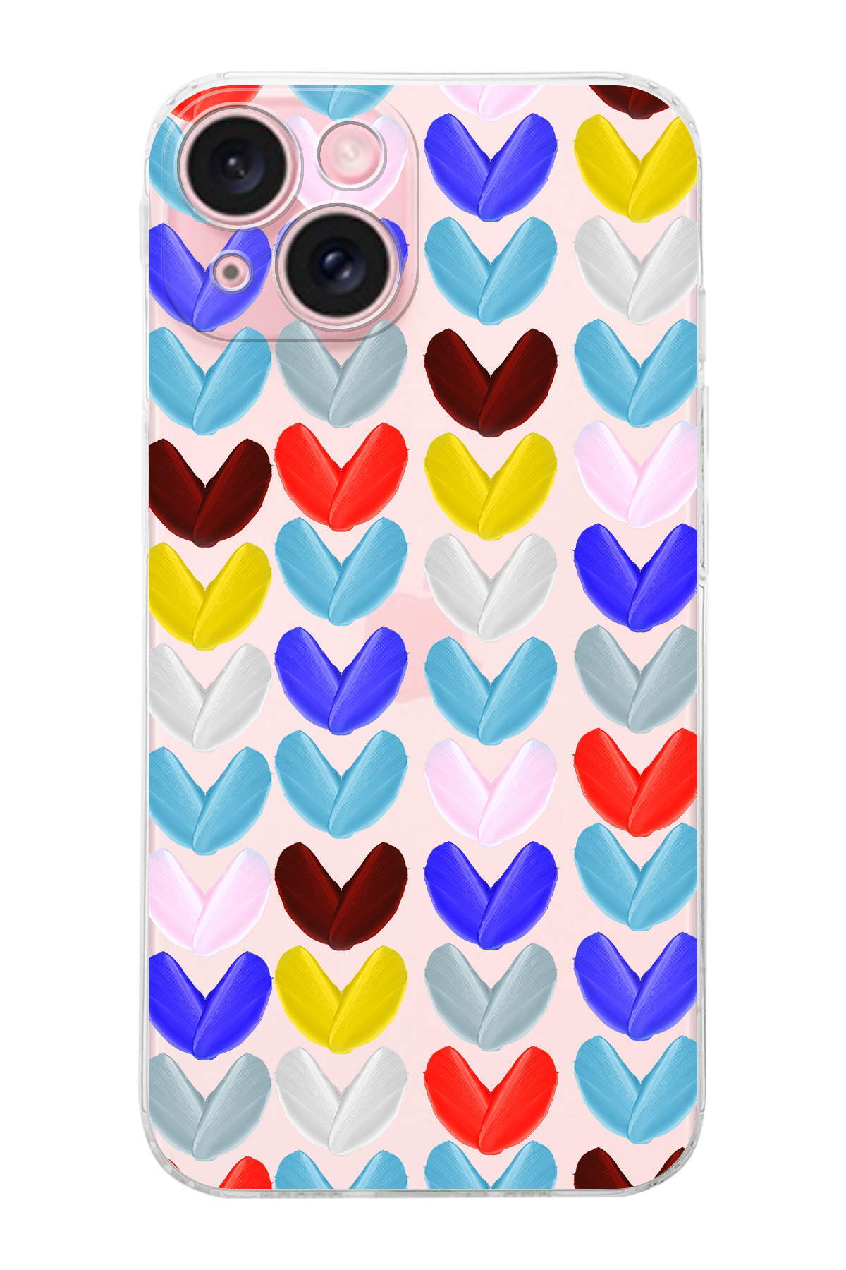 iPhone 15 Plus ile Uyumlu Water Color 1  Kamera Korumalı Şeffaf  Kılıf