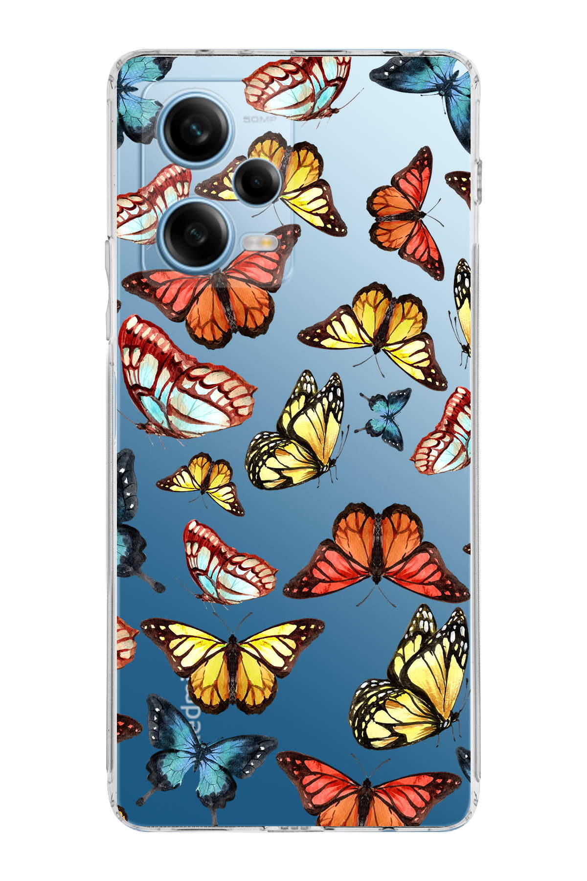 Xiaomi Redmi Note 12 Pro ile Uyumlu Water Color 2  Kamera Korumalı Şeffaf  Kılıf