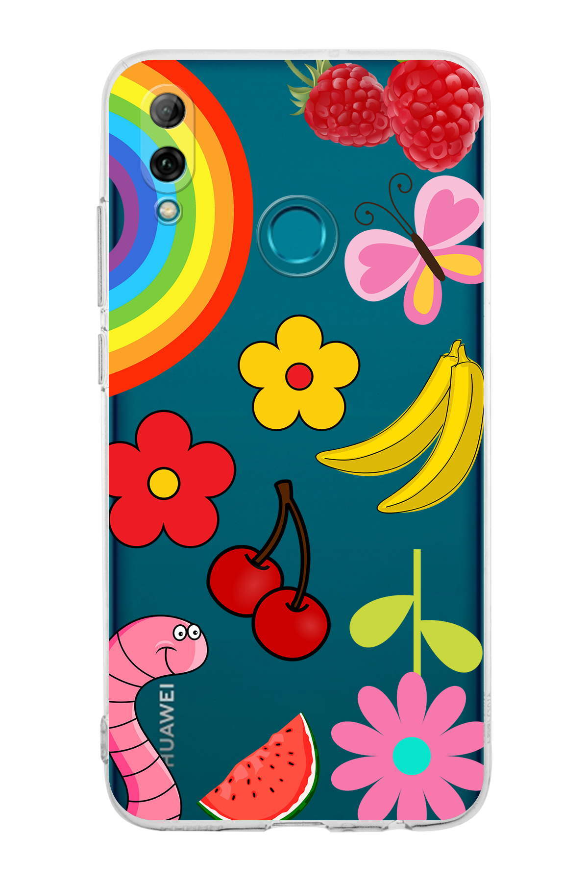 Huawei P Smart 2019 ile Uyumlu Water Color 5  Kamera Korumalı Şeffaf  Kılıf