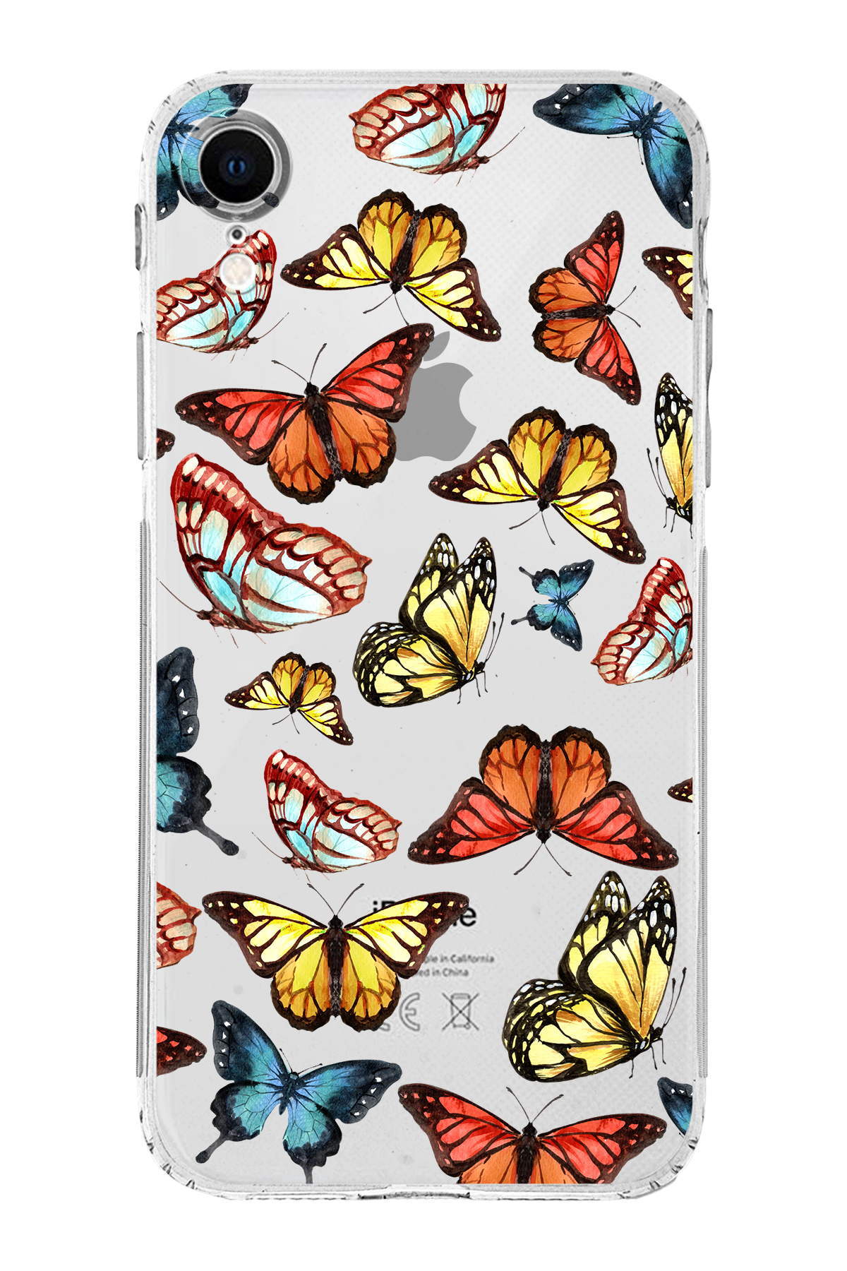 iPhone XR ile Uyumlu Water Color 2  Kamera Korumalı Şeffaf  Kılıf