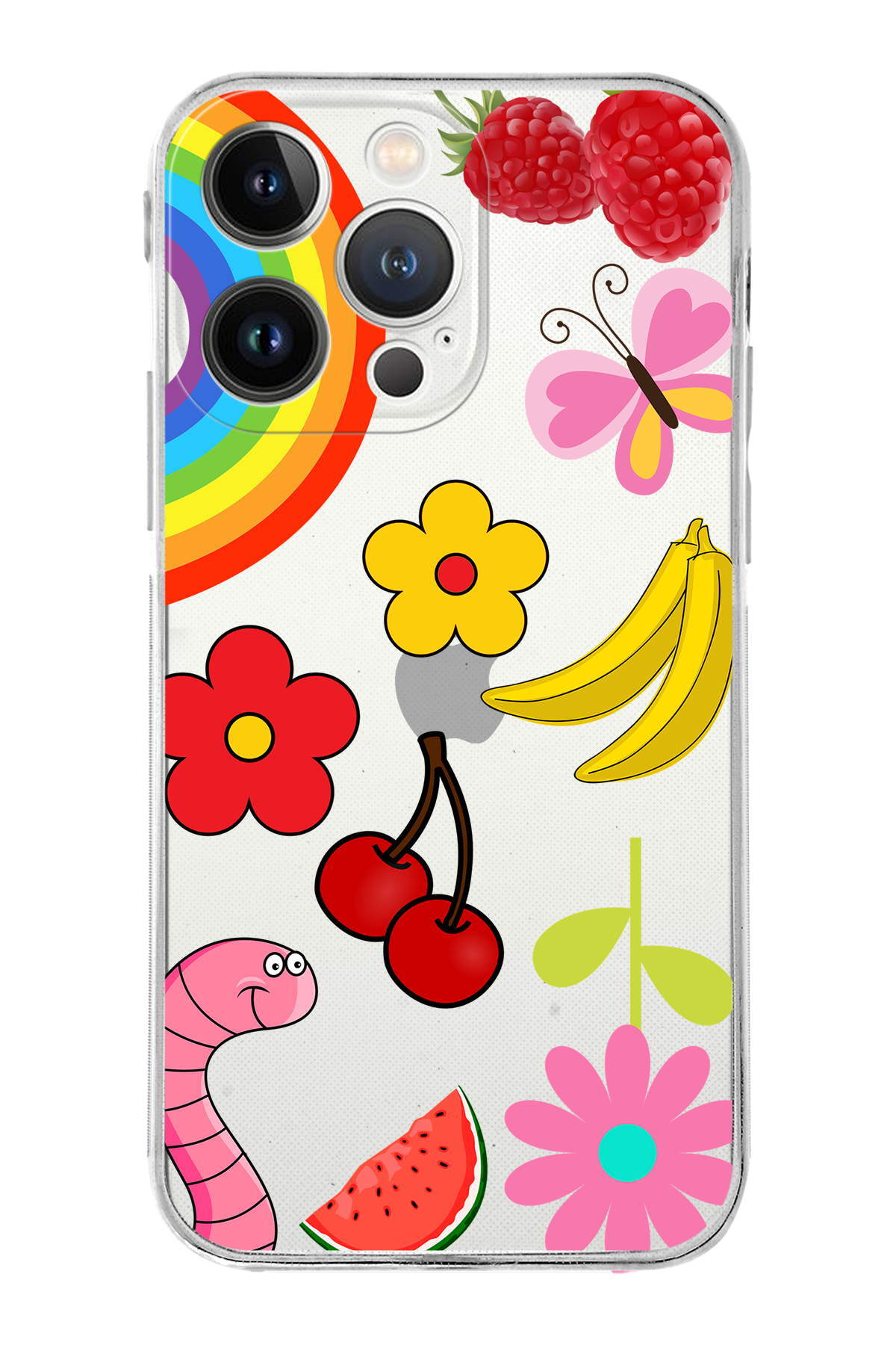 iPhone 13 Pro Max ile Uyumlu Water Color 5  Kamera Korumalı Şeffaf  Kılıf