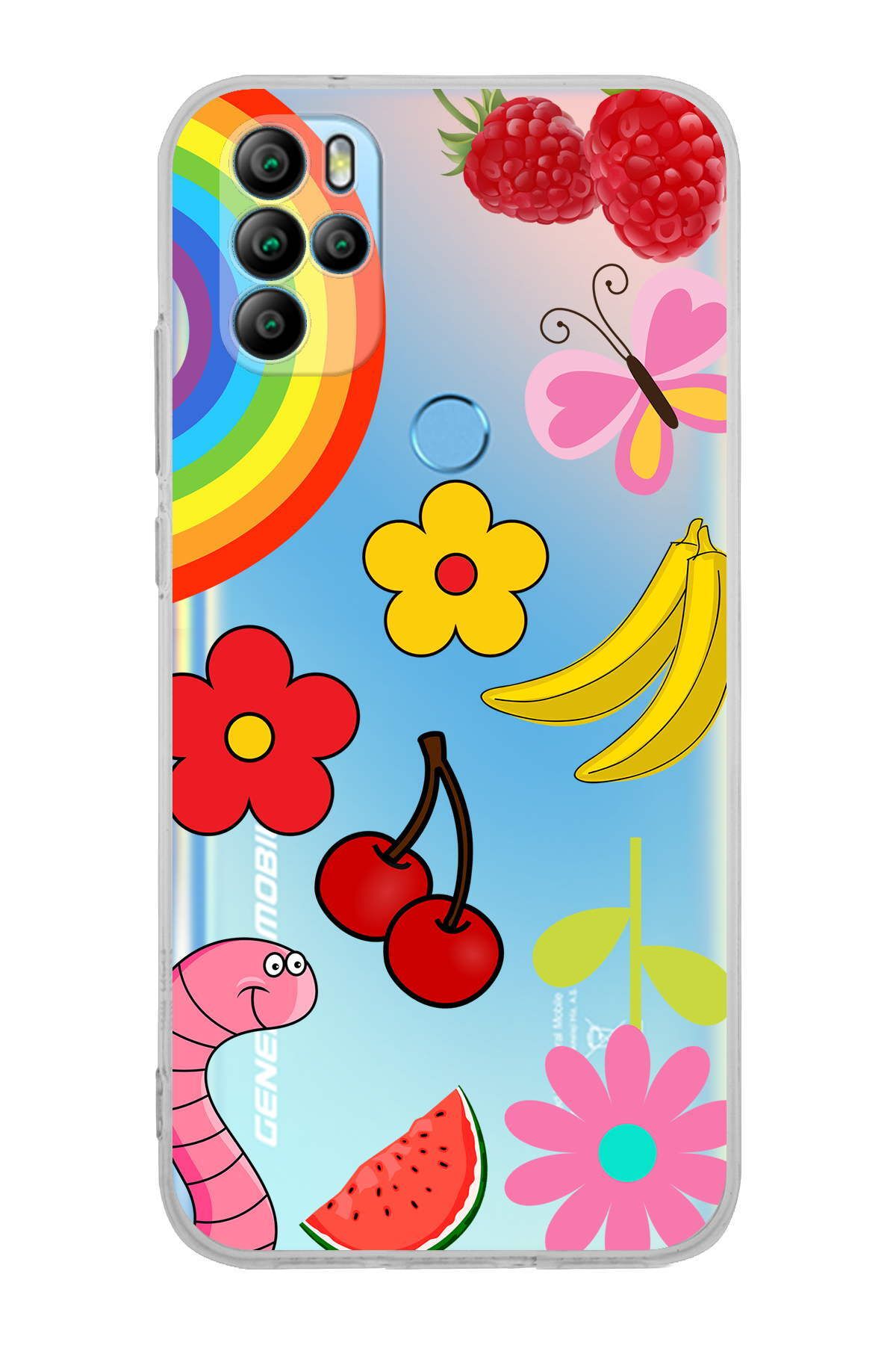 General Mobile GM 21 Pro ile Uyumlu Water Color 5  Kamera Korumalı Şeffaf  Kılıf