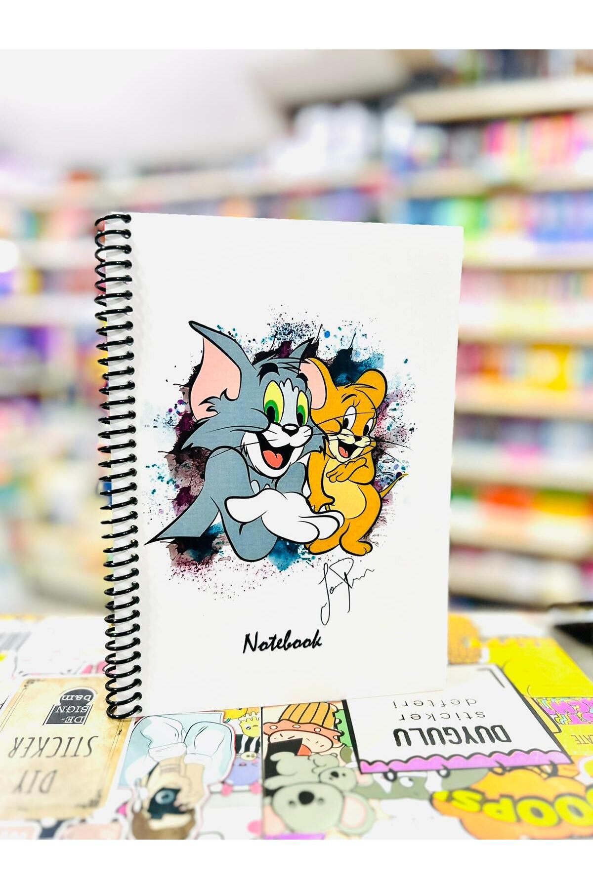 ÖZ KIRTASİYE-Tom and Jerry Spiral 60 Sheets School Notebook - A5 Size Unlined 1