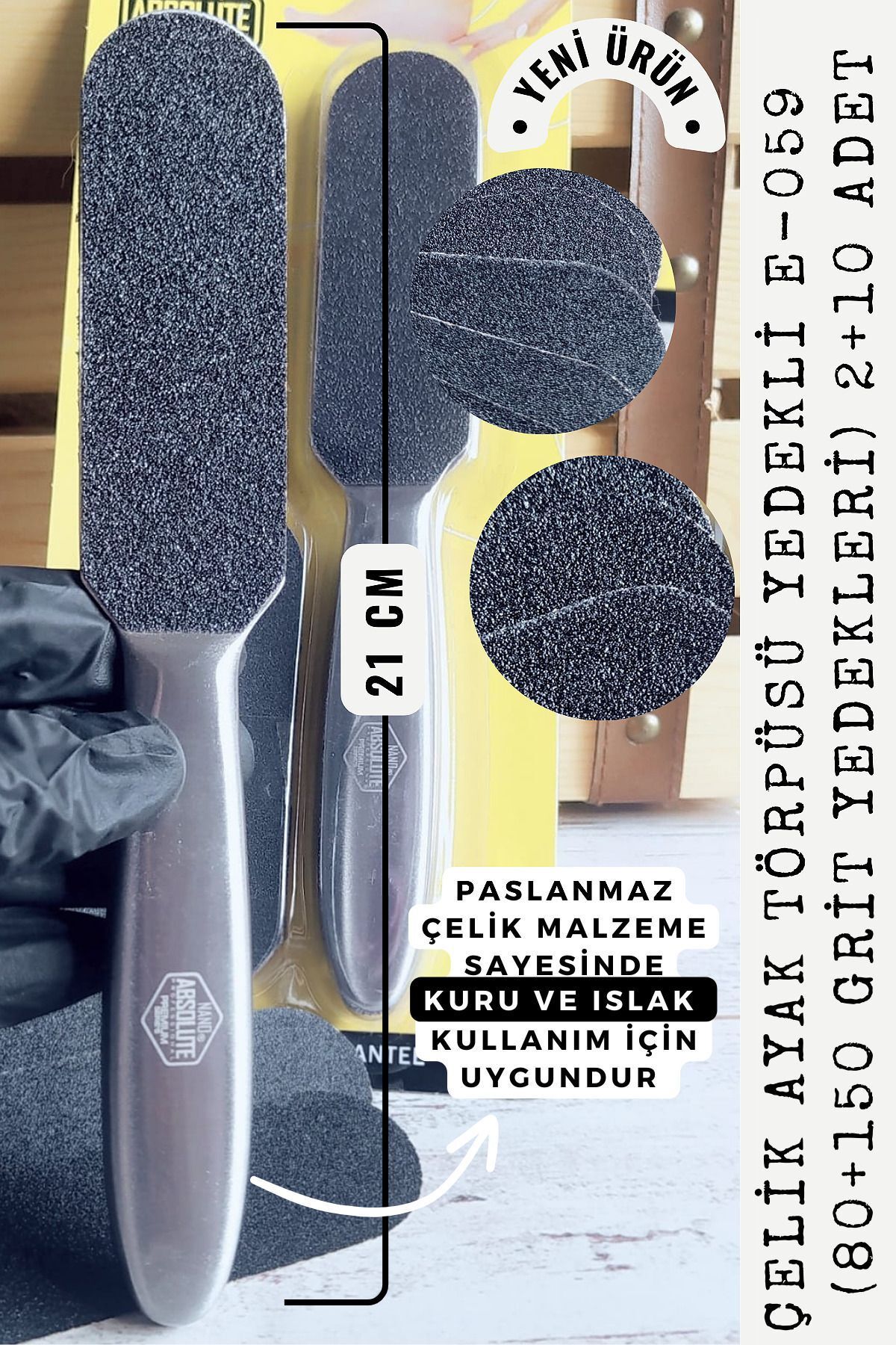 Nano Absolute-Steel Heel File with Refills E-059 2