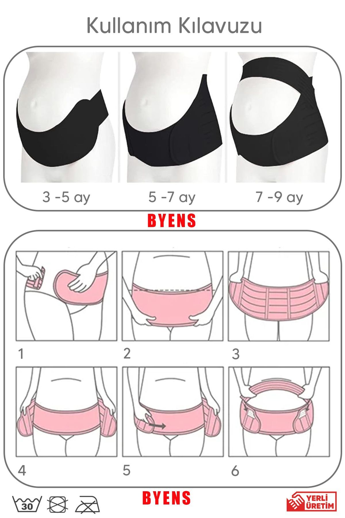 BYENS Hamile Bel Korsesi Lohusa Korse Bandı Kemeri Destek Rahim Toparlayıcı Doğum Sonrası Sezeryan Kadın fotoğrafı 7 (önizleme)