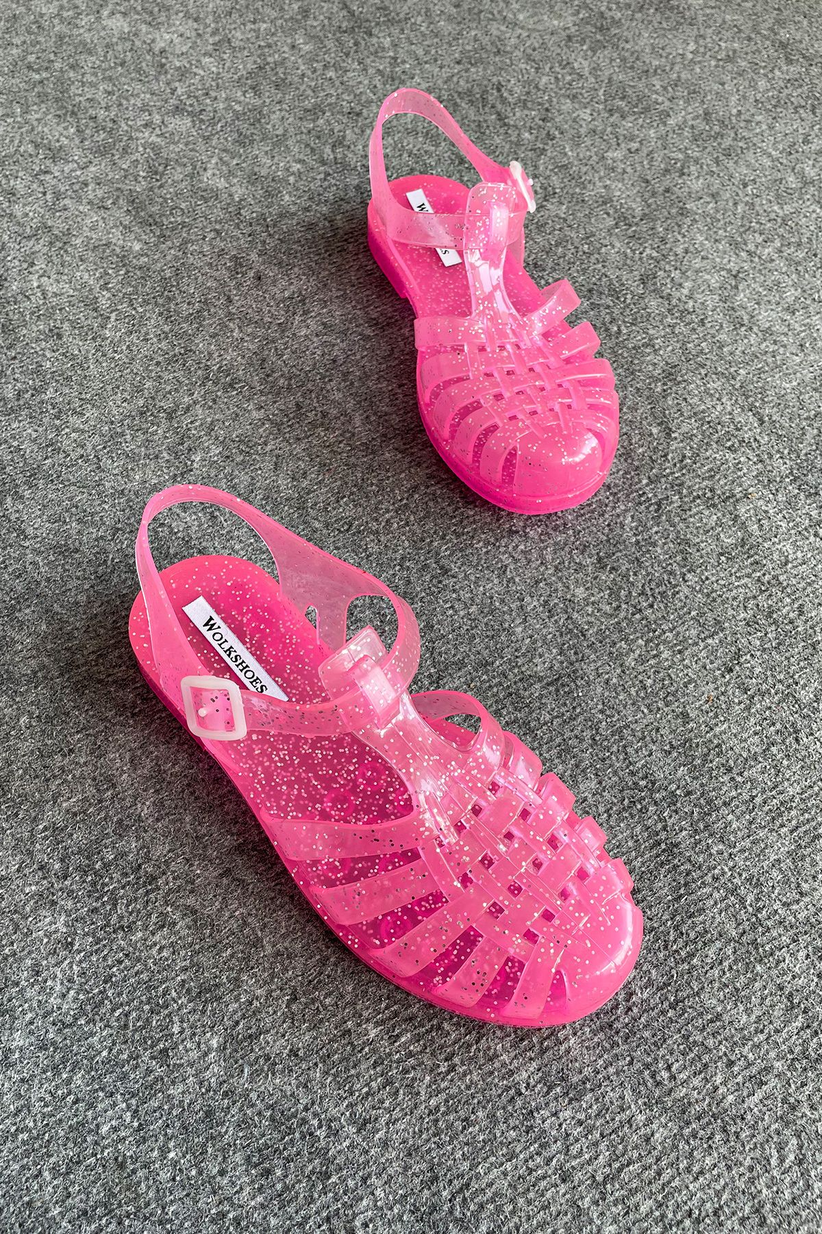 wolk shoes Pink Ruby Glitter Women s Sandals Belt Detailed Trendyol