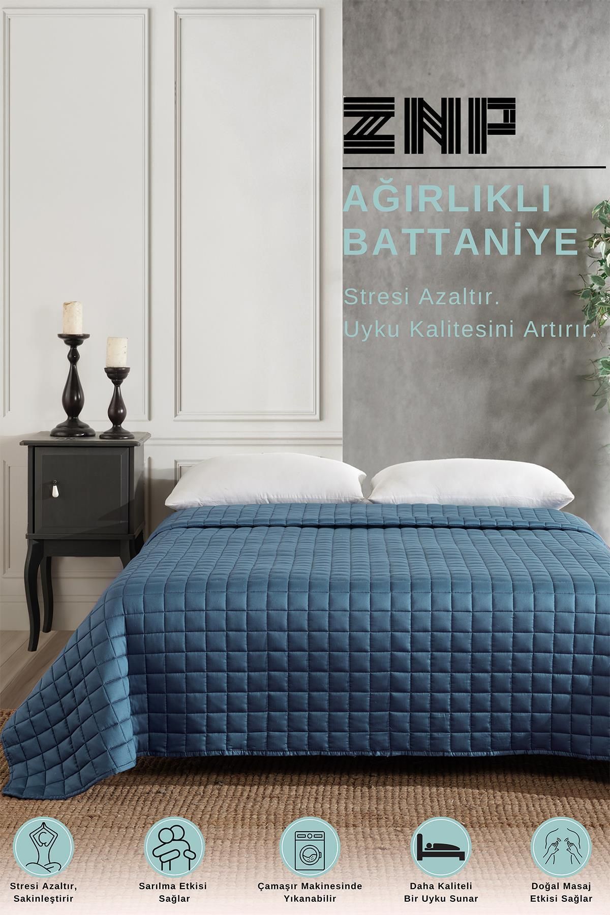 Znp Home Κουβέρτα 155x215 Cm 6 Kg 100% Βαμβακερό Μονό Πάπλωμα Θεραπείας - One Size