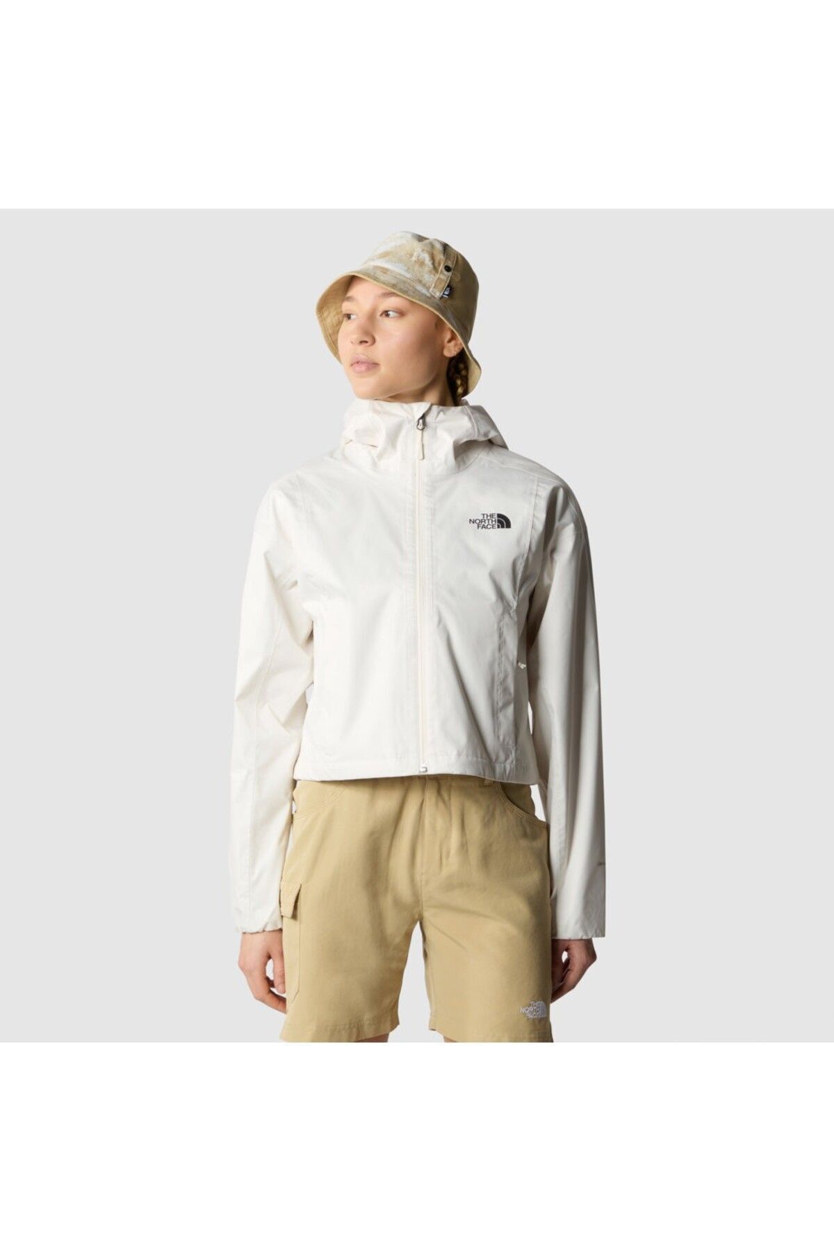 کت سفید زنانه ژاکت کلاه اورجینال The North Face