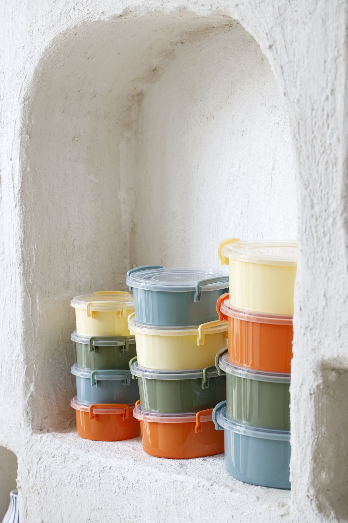 simplicity-Tidy Pastel Storage Container Set Round 12 Pieces Suitable for Deepfreeze and Microwave Use 5