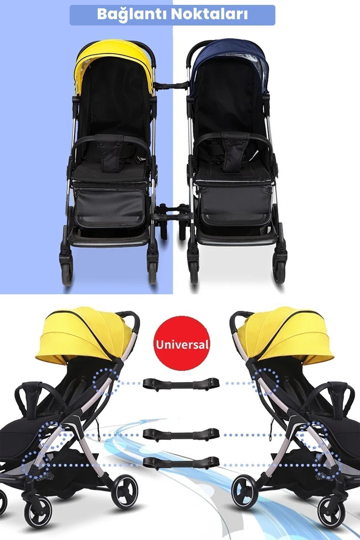 LORELLİ Lorelli Universal Bebek Arabası İkiz Bağlantı Aparatı (Tüm Bebek Arabalarıyla Uyumlu) fotoğrafı 4 (önizleme)