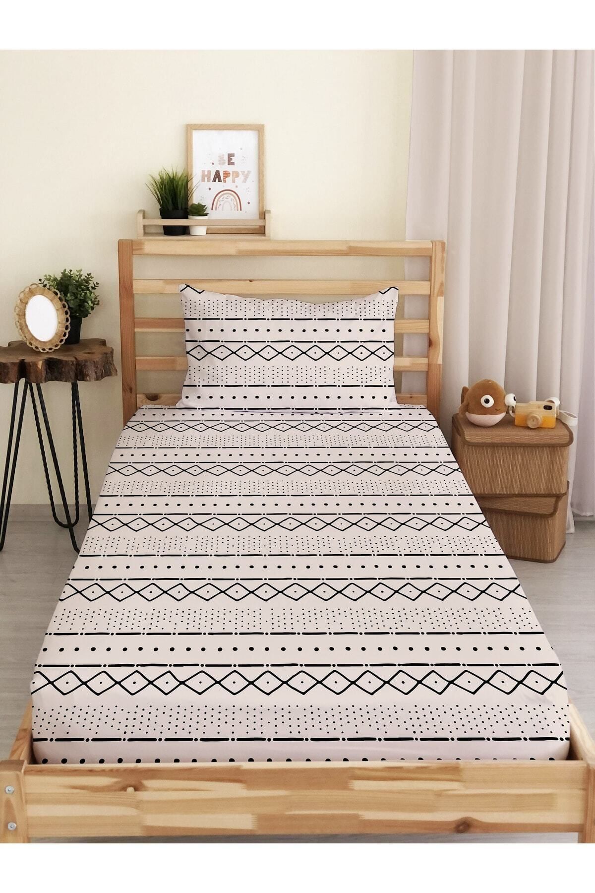 Evmila-Ethnic Pattern Printed Single Elastic Sheet Set Colorful 1