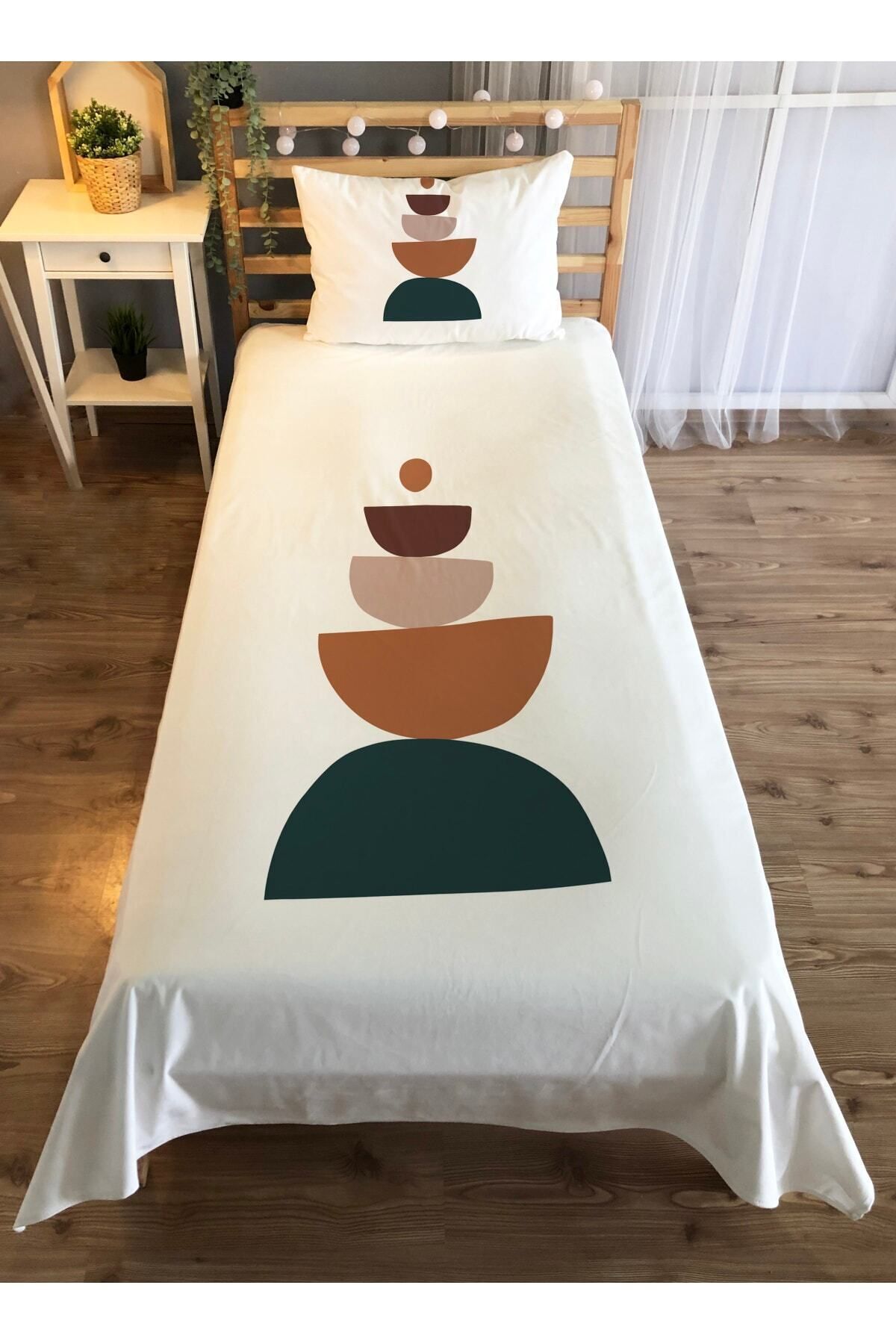 Evmila Cuvertură De Pat Din Catifea Albă Unică - Cu Model Geometric - One Size