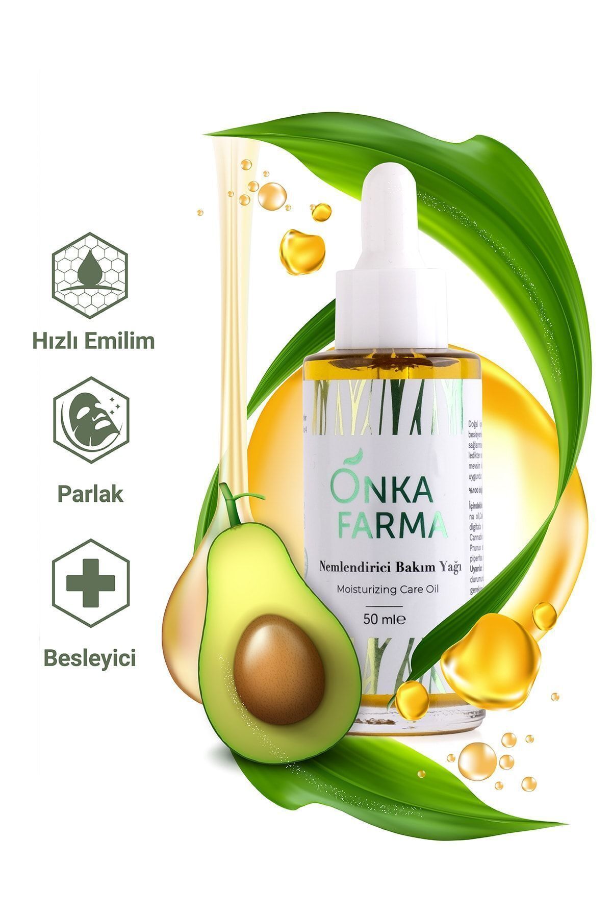 روغن مراقبت مرطوب کننده Onka Farma - 100% مواد طبیعی با جذب سریع ظاهر روشن - 50 میلی لیتر OnkaFarma