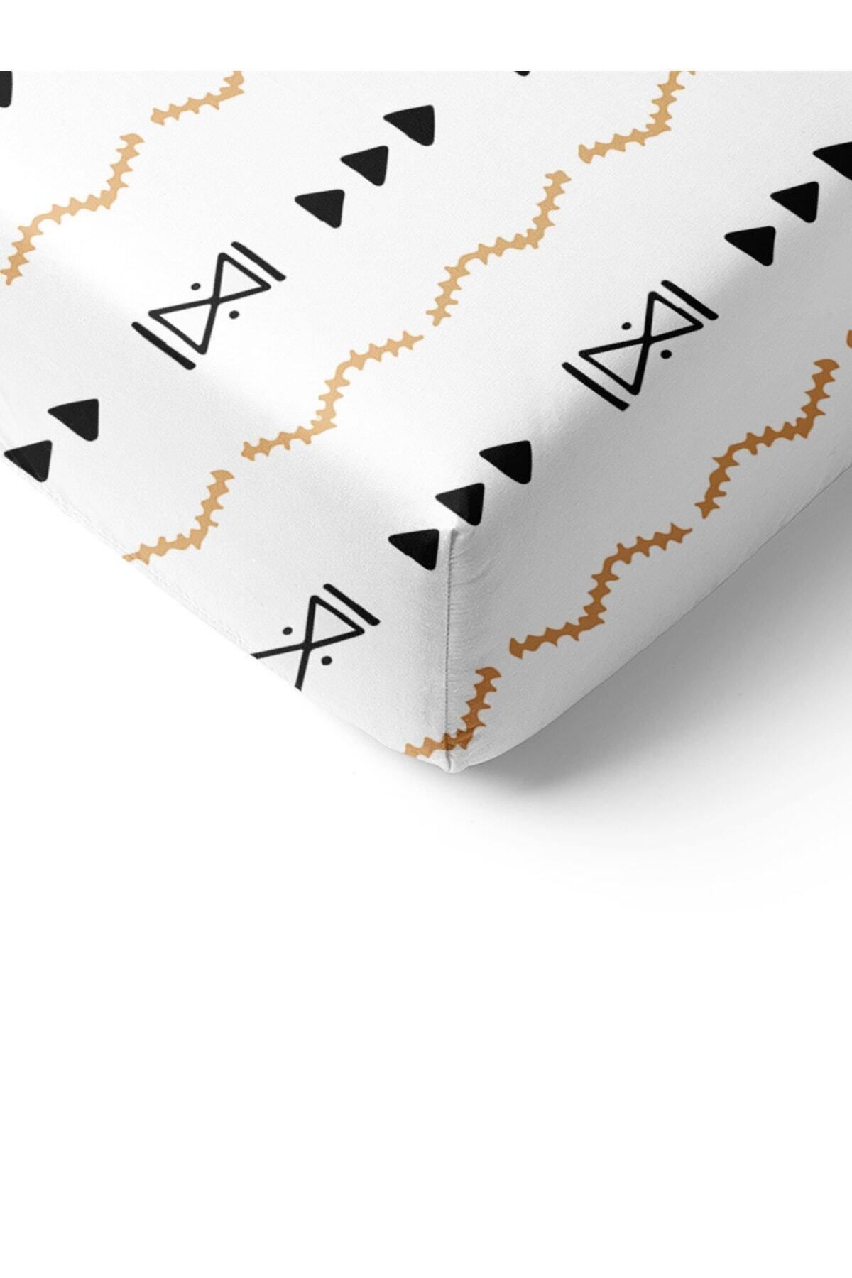 Evmila-Ethnic Pattern Printed Single Elastic Sheet Set Colorful 2