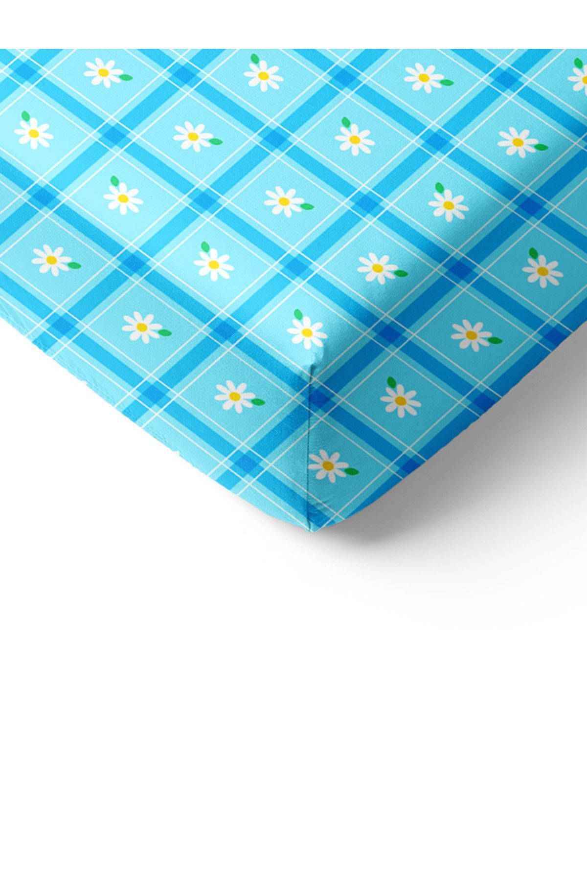 Evmila-Floral Patterned Printed Single Elastic Sheet Set 2