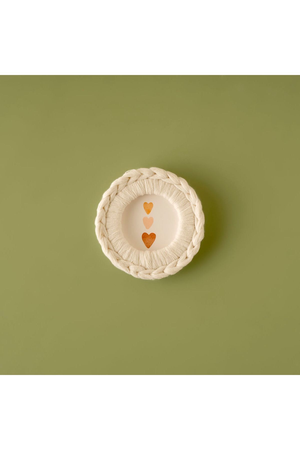 Bebek Makrome Magnet Çerçeve Krem (12 cm)