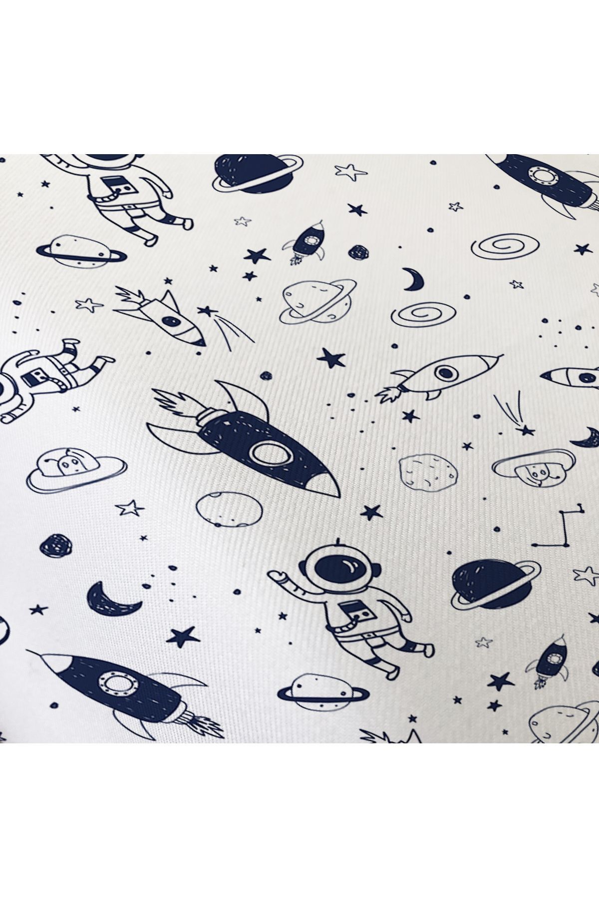 Evmila-Space Shuttle Patterned Printed Single Elastic Sheet Set 3