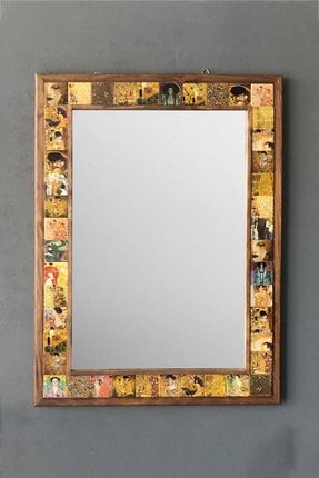 Masif Çerçeveli Mozaik Taş Ayna 53 Cm X 73 Cm Gustav Klimt Eserleri Resimleri AYN5070-070