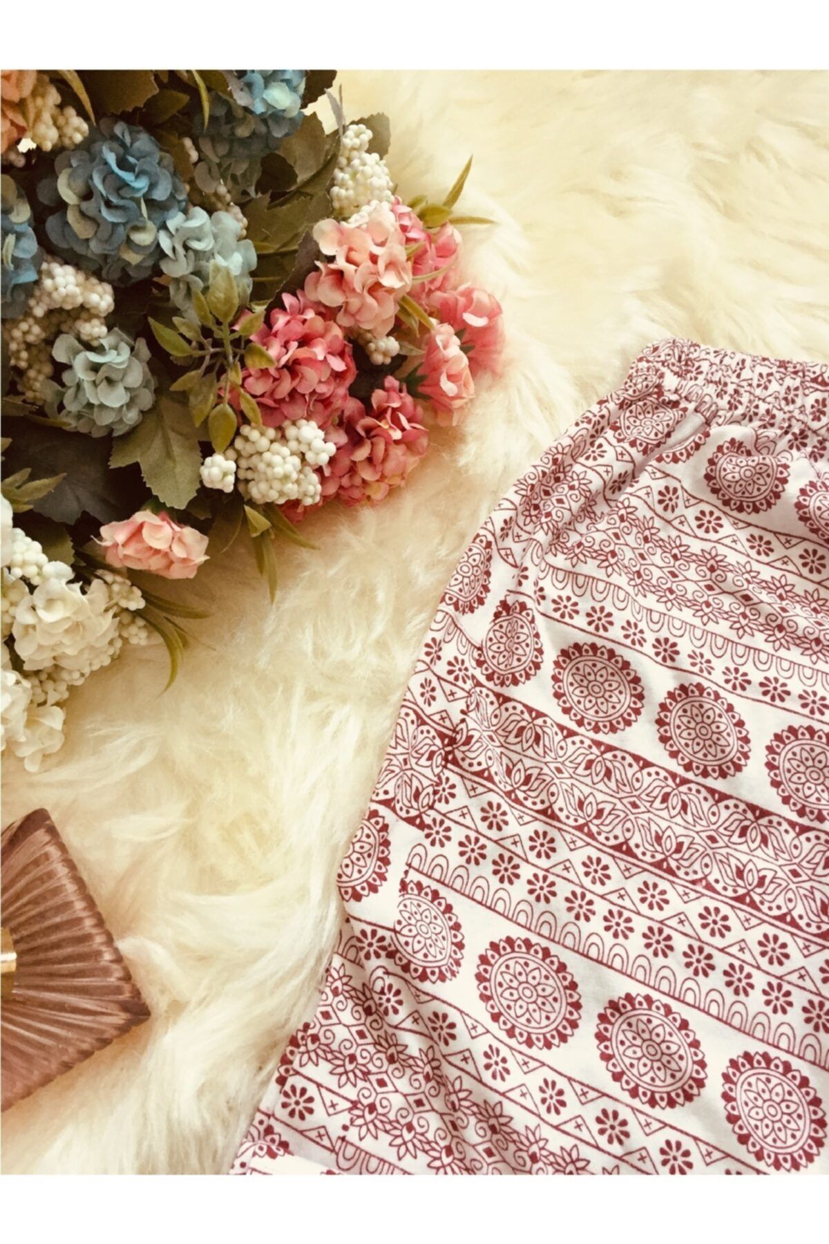 Altınay-Pantaloni de pijama de vară din bumbac fără buzunar B16 2