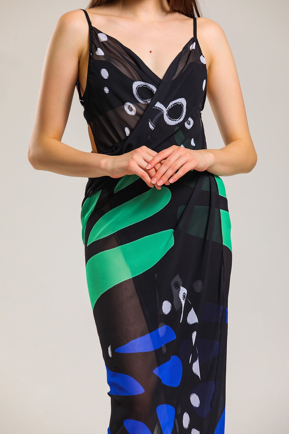 ladys blue-Butterfly Patterned Pareo 2