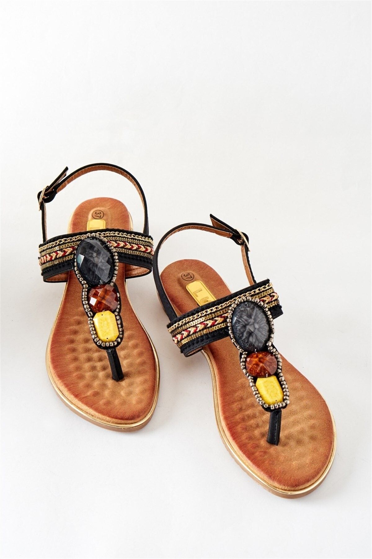 LuviShoes 120-5 Siyah Kadın Sandalet
